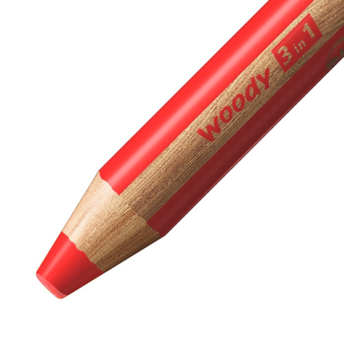 STABILO Wachsmalstift Buntstift Woody 3 in 1 / 10er Kartonetui mit Spitzer, (11-tlg)