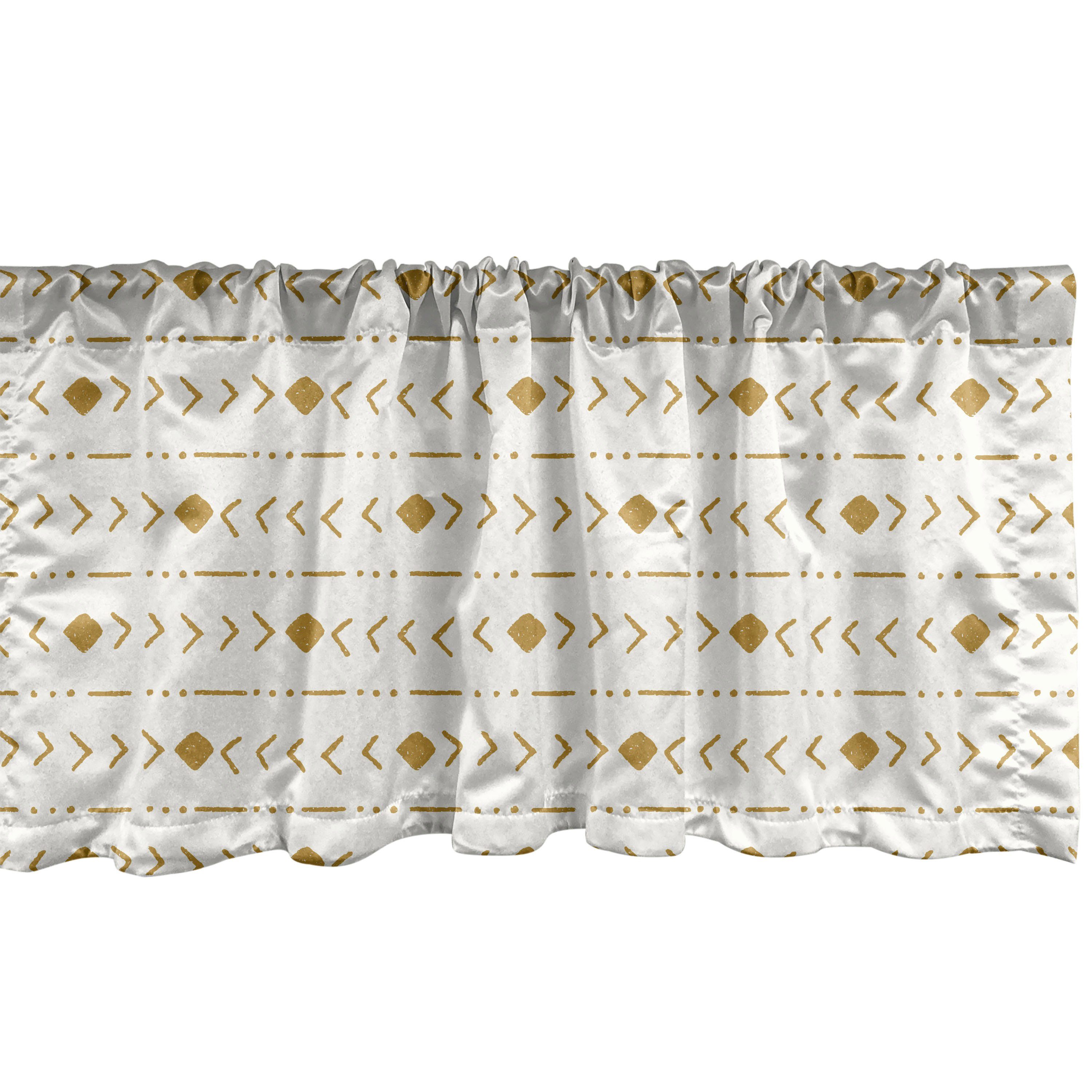 Scheibengardine Vorhang Volant für Küche Schlafzimmer Dekor mit Stangentasche, Abakuhaus, Microfaser, Geometrisch Tribal Style Formen Kunst