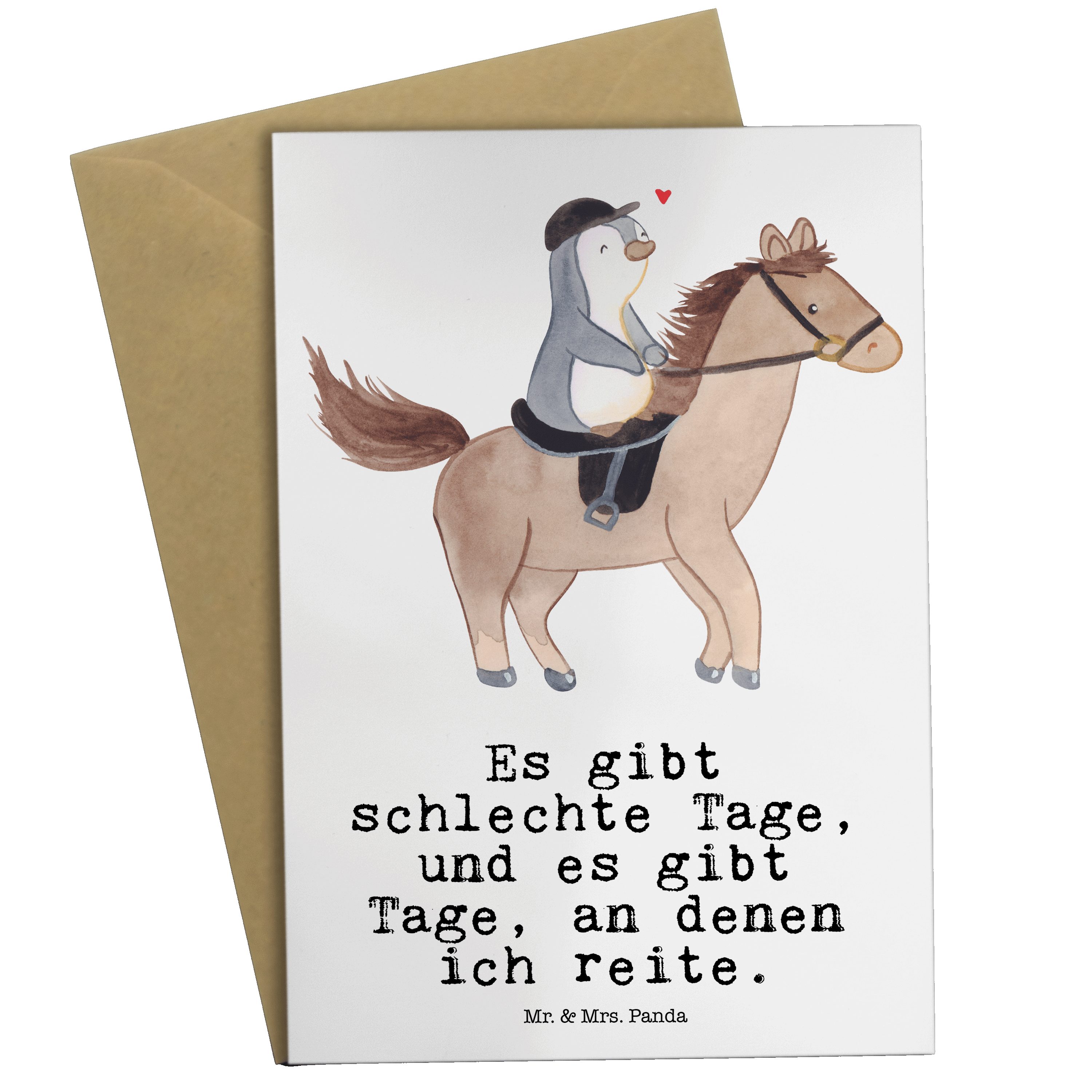 Geburtstagskarte, Mrs. Weiß Tage & Geschenk, Panda Mr. Reiten Reitstall, Spo - - Pferd Grußkarte