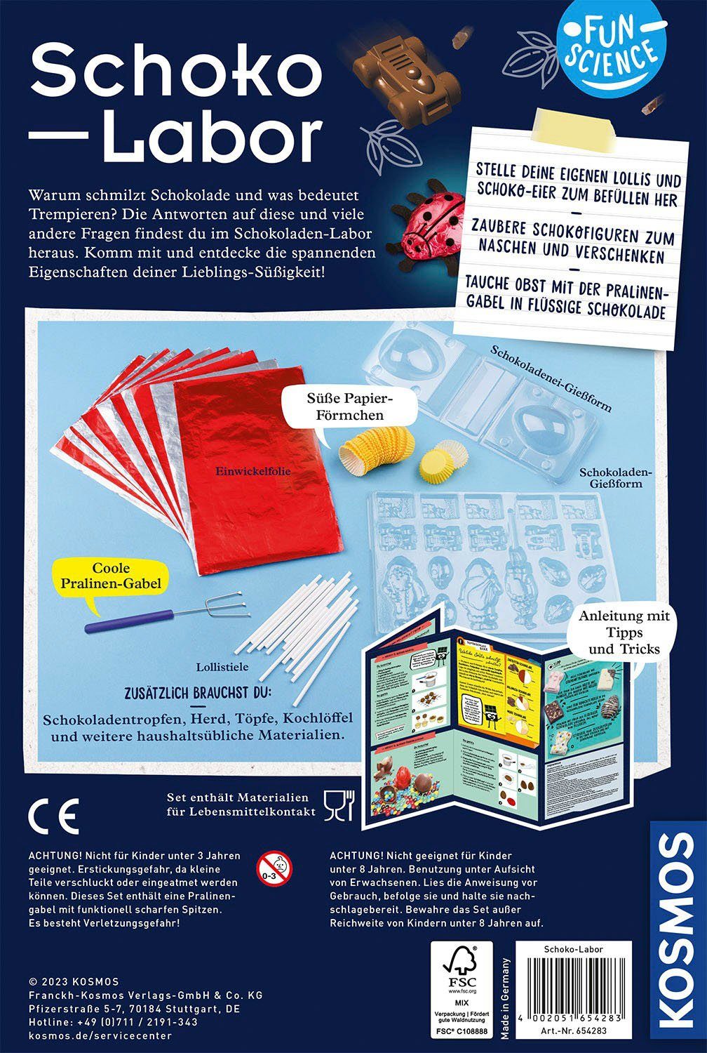 Kosmos Experiment Kit Fun Science Chocolate Lab, Made in Germany