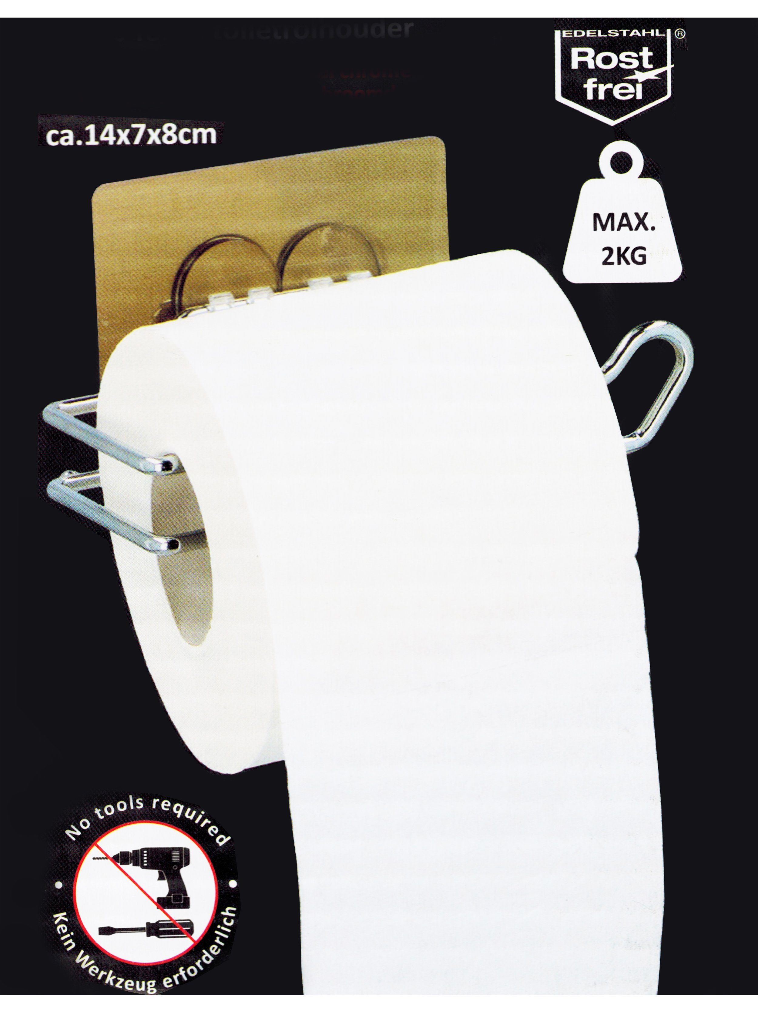 EDCO Toilettenpapierhalter TOILETTENPAPIERHALTER 14x7cm Saugnapf  Klopapierhalter Klorollenhalter Halter 31