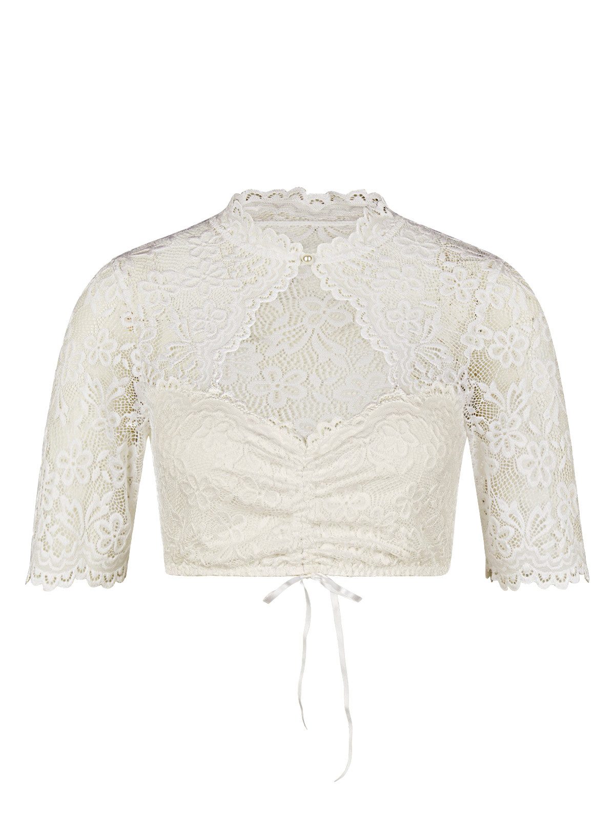 Nina Von C. Dirndlbluse Dirndlbluse halbarm Sophie (Stück, 1-tlg) feminine halbarm Dirndlbluse, Schnüroptik vorne