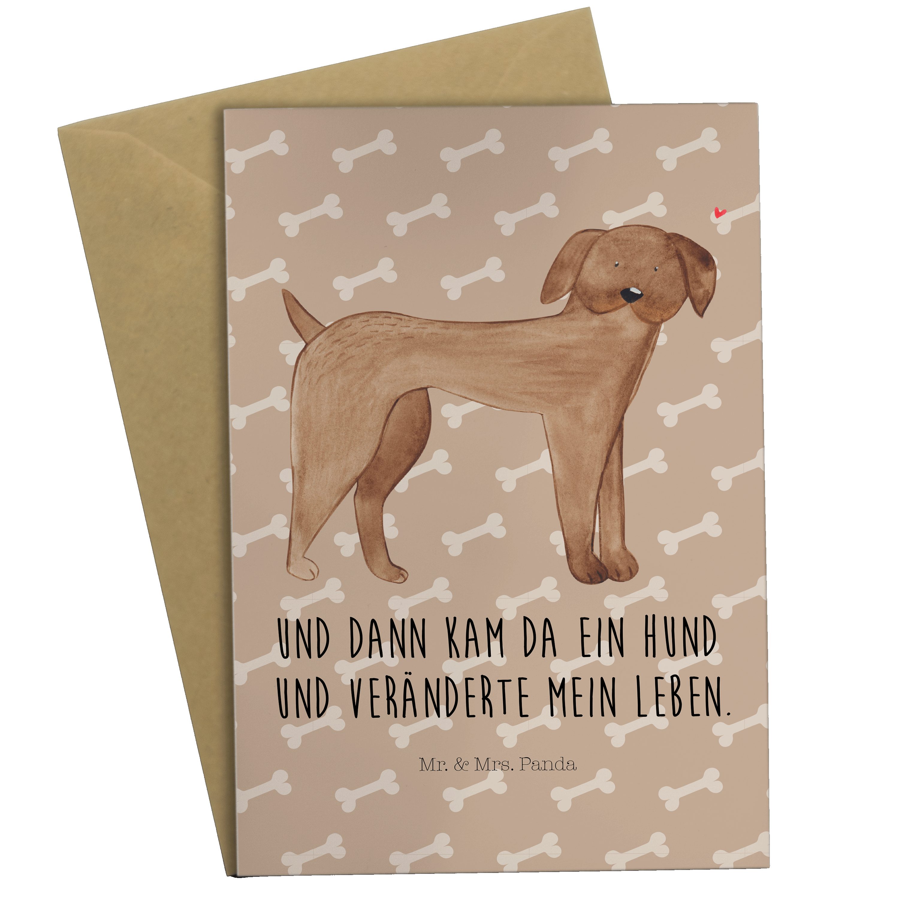 Mr. & Mrs. Panda Grußkarte Hund Hundeglück - Karte, - Einladungskarte, Glü Herz, Geschenk, Dogge