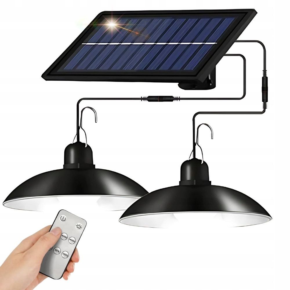 VERK GROUP LED Solarleuchte 2x LED Solar Hängelampe Campinglampe Gartenleuchte mit Fernbedienung, LED fest integriert