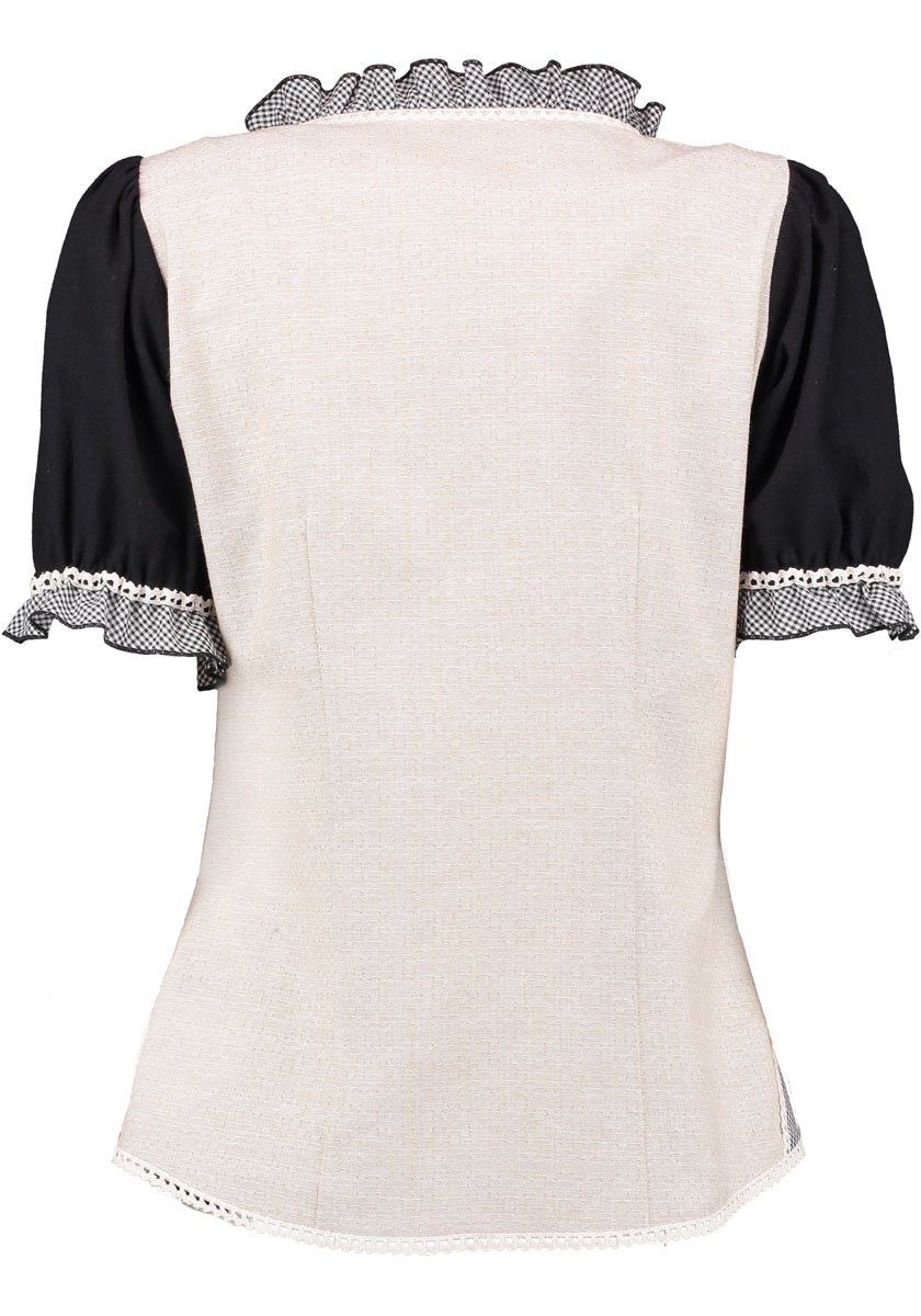 OS Trachten Trachtenbluse Shine Bluse mit Rundhalsausschnitt, Rüschen und P günstig online kaufen