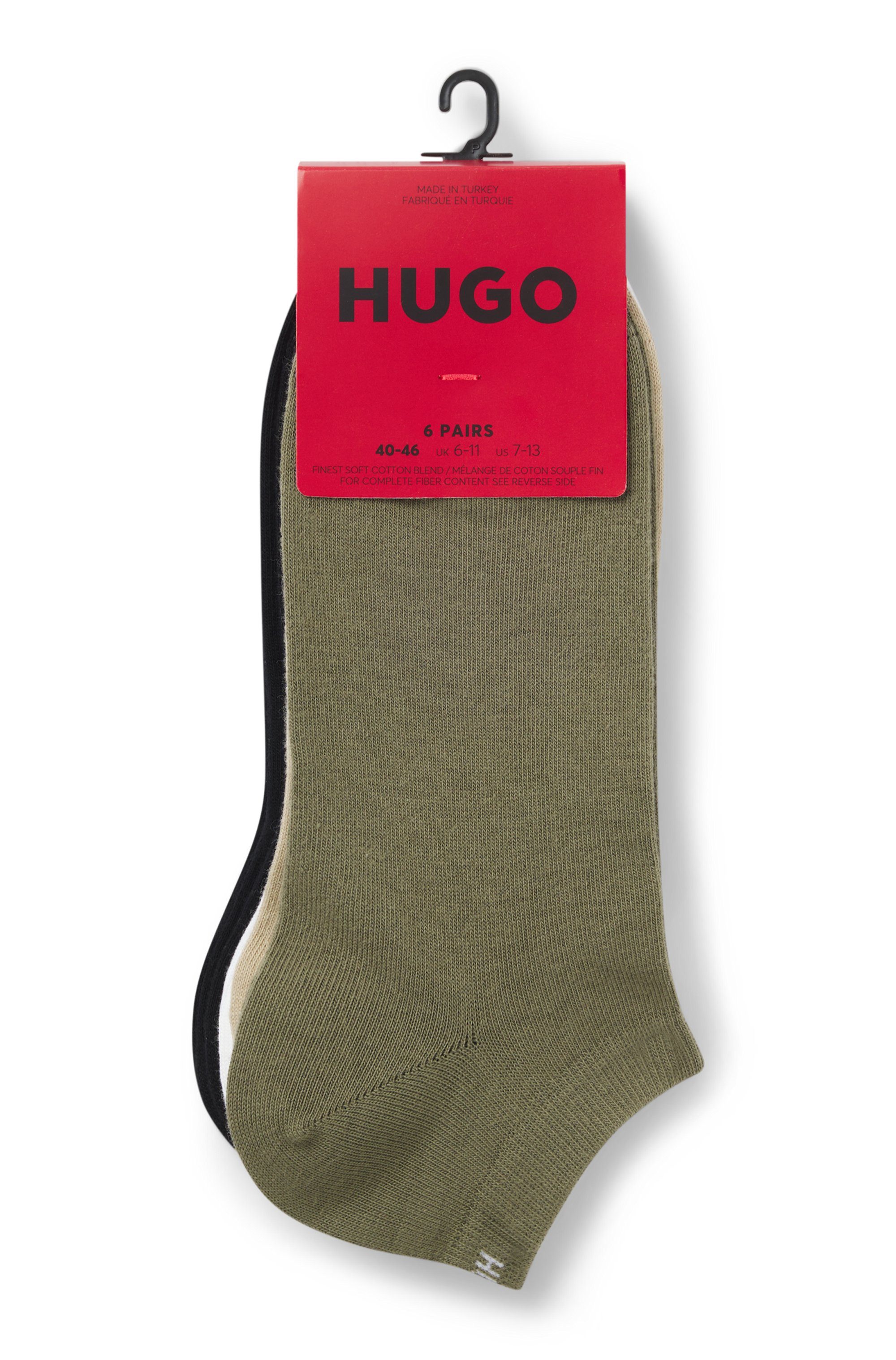 HUGO Freizeitsocken 6P AS UNI CC 1026 (Packung, 6-Paar, 6er-Pack) mit HUGO-Logoschriftzügen