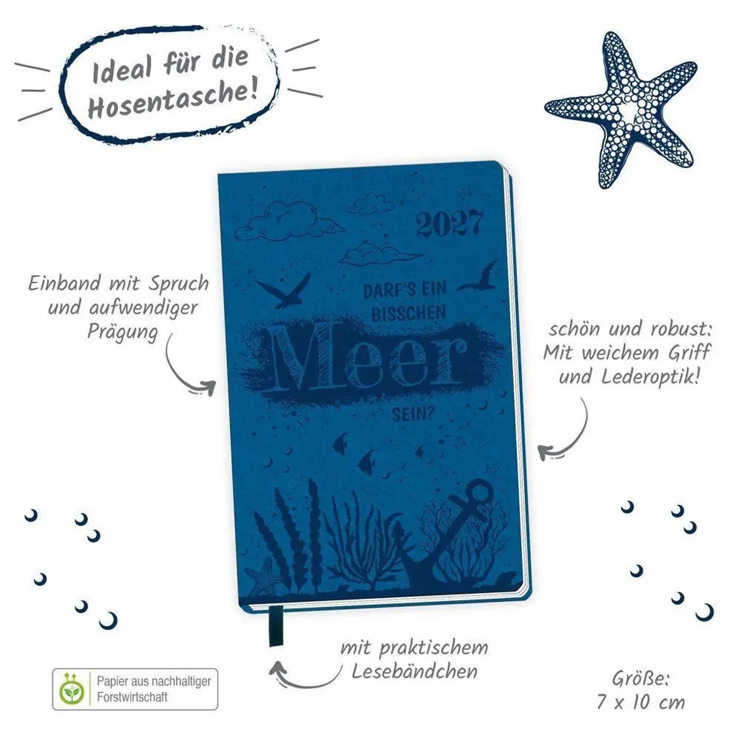 Trötsch Verlag Taschenkalender TRÖTSCH - Taschenkalender A7 Soft Touch Maritim 2027 – Bild 2 von 4