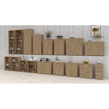 Forte Möbel Standregal Regal Stauraum Büro Akten ca. 54 x 85 x 35 cm Artisan Eiche Nb. Dekor