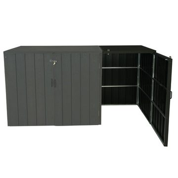 MCW Mülltonnenbox MCW-J28-XL-1-2er (1 St), Stabiles Gehäuse Türgriffen zum bequemen Öffnen, Abschließbare Türen