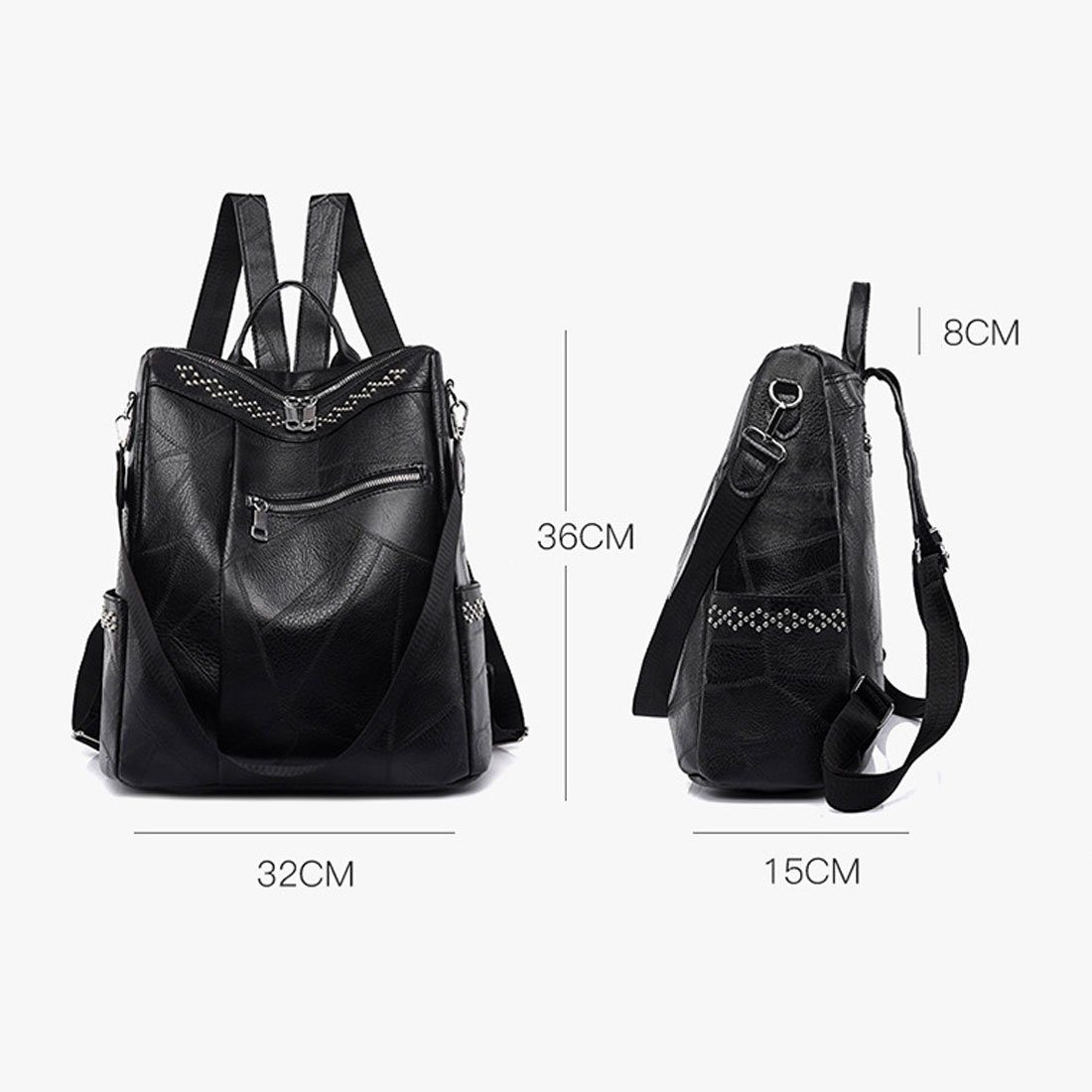Shoulder Backpack HNDSG Backpack,Soft Fashion Travel Leather Schoolbag Braun Cityrucksack Damen