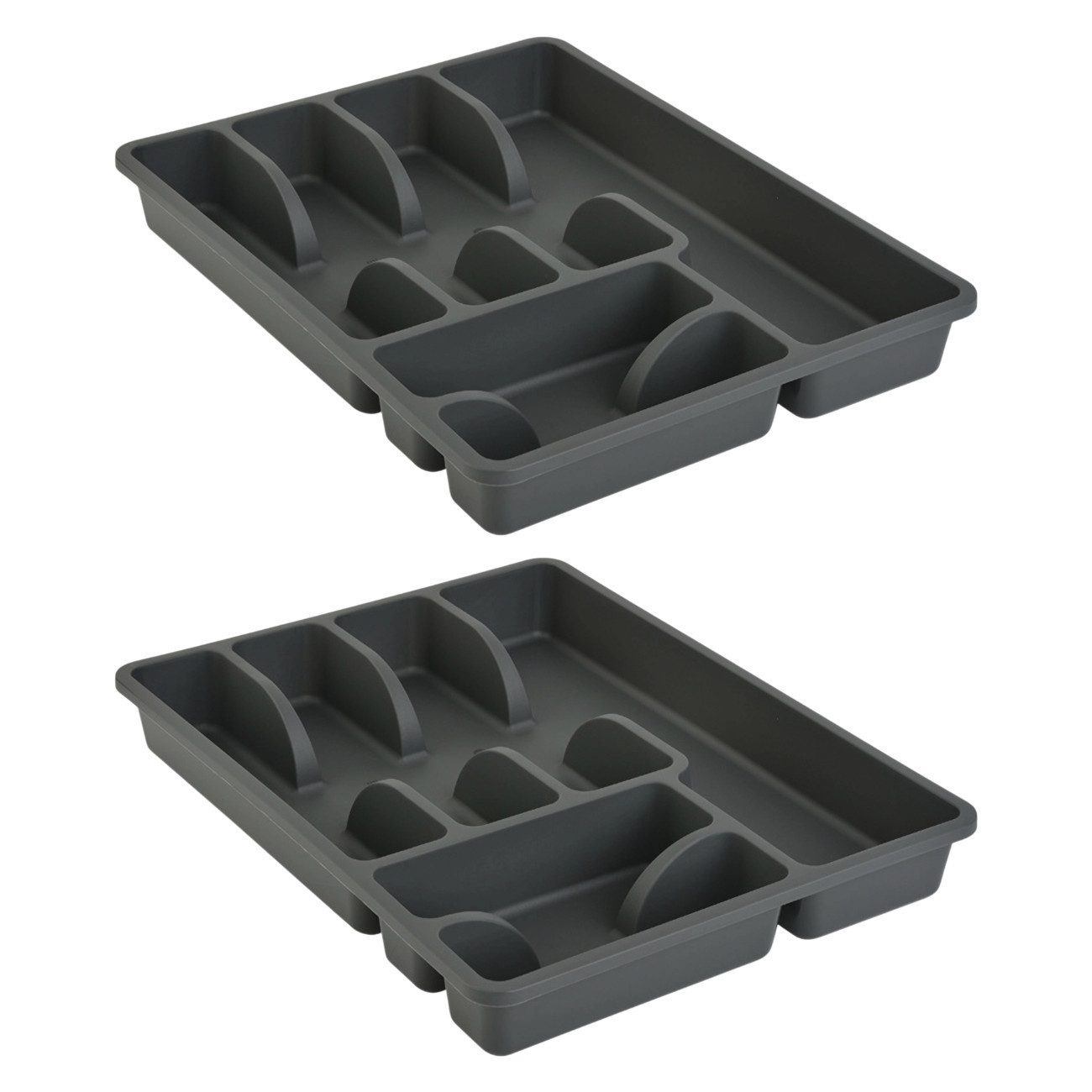 Engelland Besteckkasten Besteckeinsatz für Schubladen 30 cm (Vorteils-Set, 2 St., 38 x 29 x 5 cm), BPA-frei, robuster PP-Kunststoff, für alle handelsüblichen Schubladen