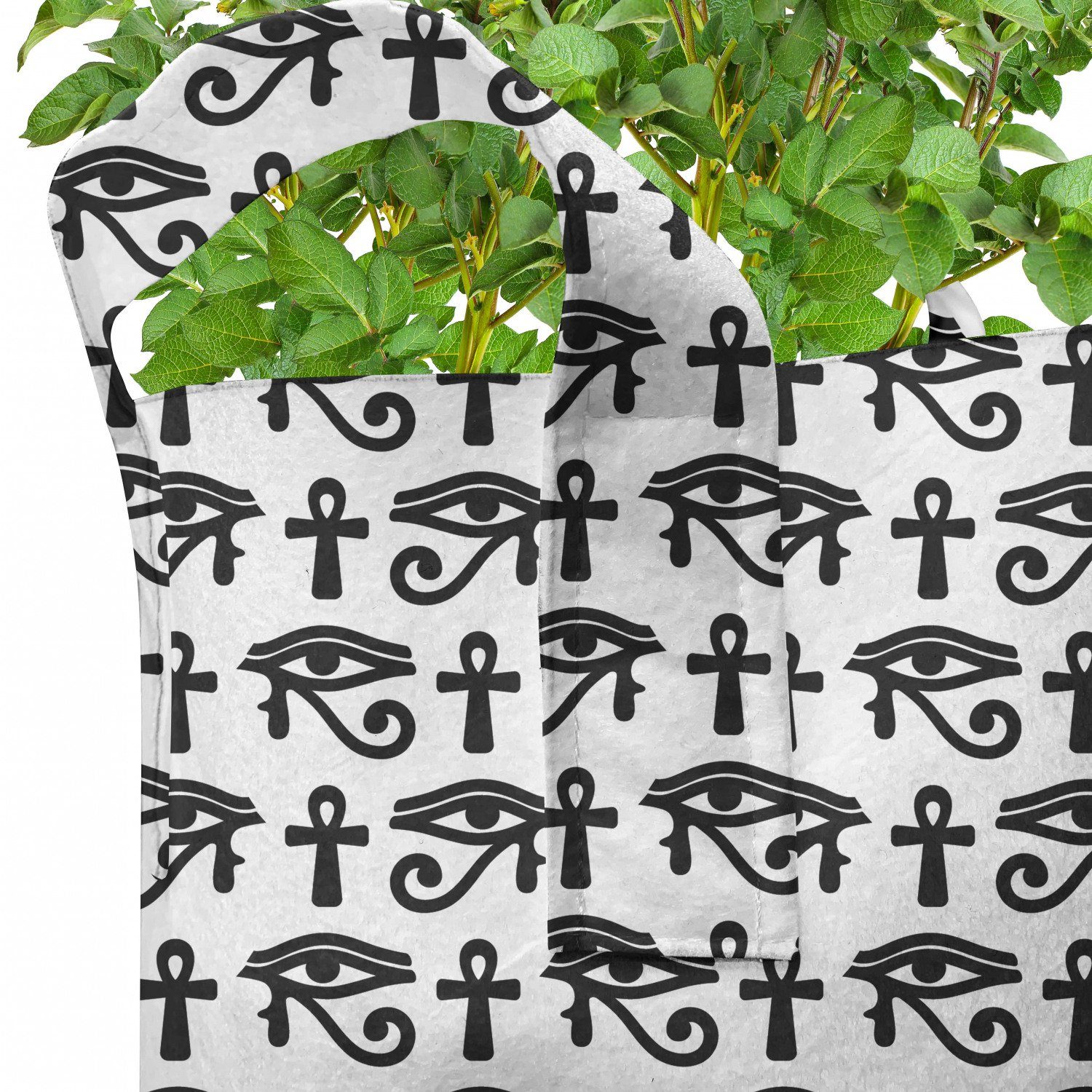 Muster ägyptisch mit für Griffen Pflanzen, Abakuhaus Stofftöpfe hochleistungsfähig Pflanzkübel hieroglyphisches
