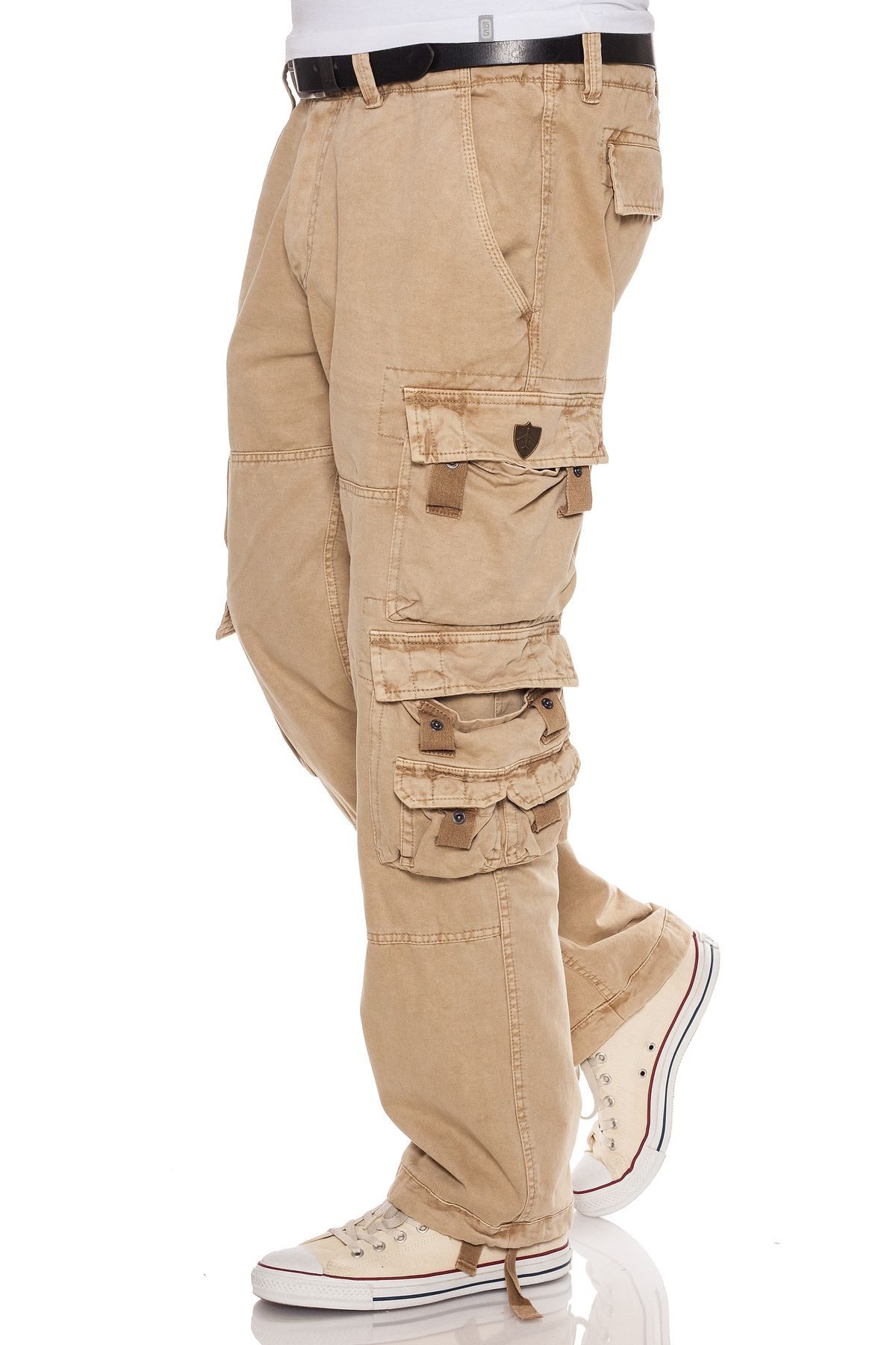 Jet Lag Cargohose Bikerhose mit vielen Taschen Straight Fit