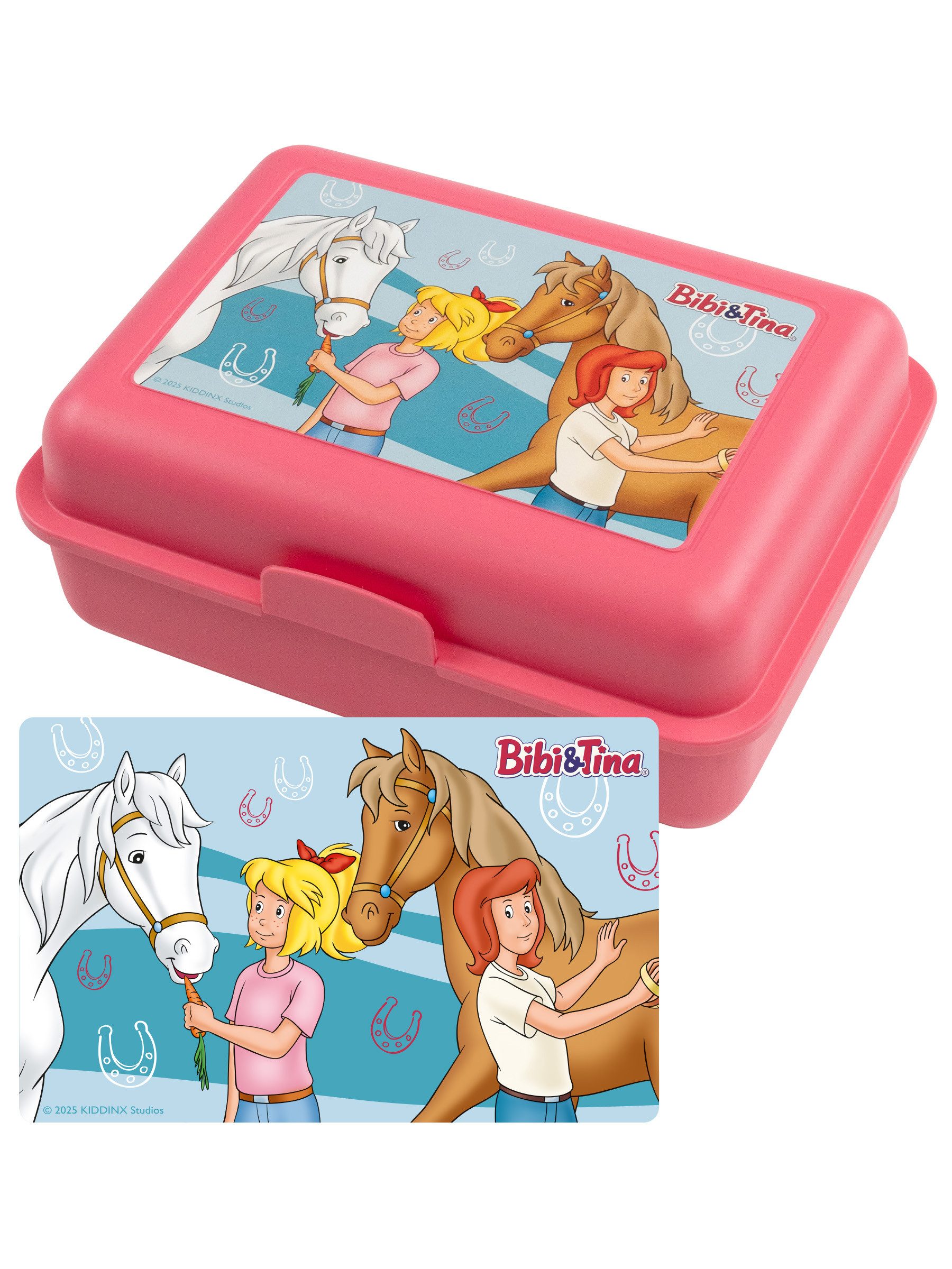 United Labels® Lunchbox Bibi & Tina Brotdose Pferde Lunchbox Butterbrotdose mit Trennwand, Kunststoff (PP)