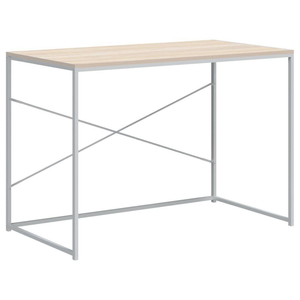 3008379 Schreibtisch aus in möbelando 60x110x70 und cm), Metall Weiß (LxBxH: Eichenbraun