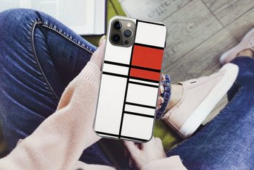 MuchoWow Handyhülle Komposition mit Rot und Weiß - Piet Mondrian, Handyhülle Apple iPhone 12 Pro Max, Smartphone-Bumper, Print, Handy