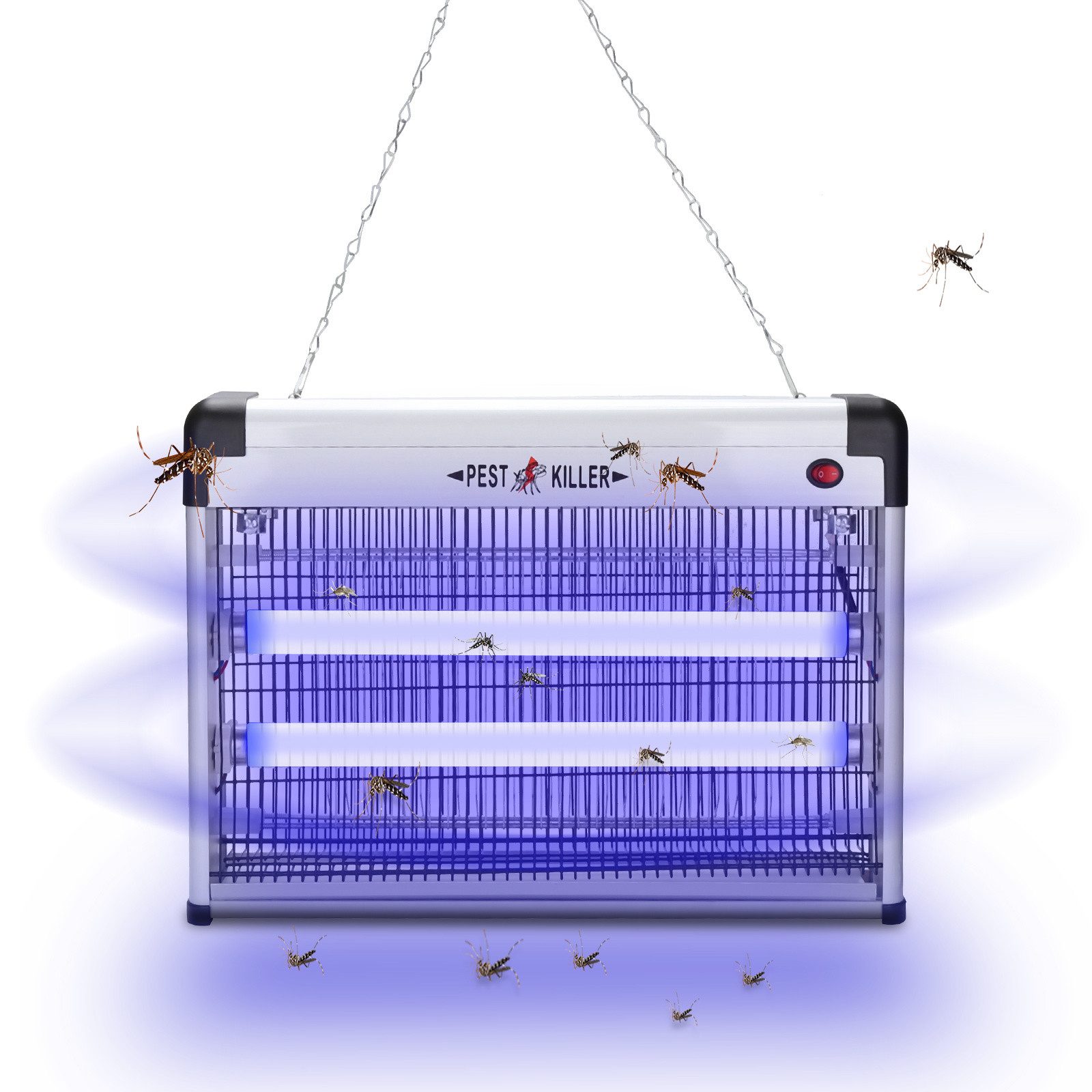 Clanmacy Ultraschall-Tierabwehr Elektrischer Insektenvernichter Mückenlampe LED mit UV-Licht, 3W/12W/30W/40W