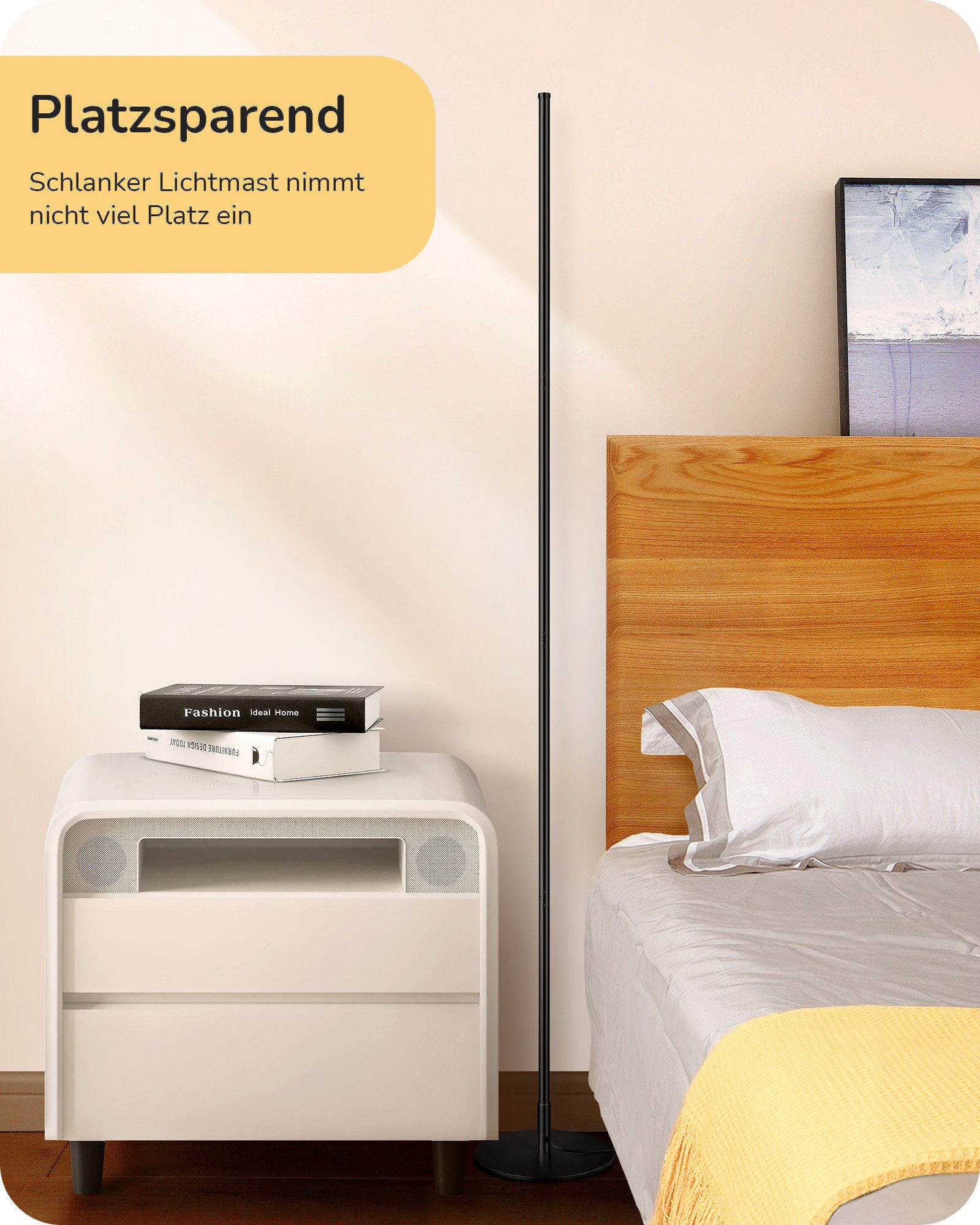 EDISHINE LED Stehlampe Wohnzimmer dimmbar, LED fest integriert, warmweiß, Minimalistische Stehleuchte