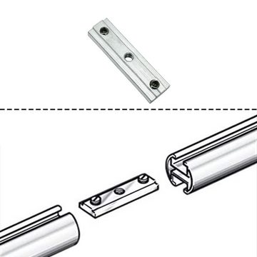 Gardinenstange Innenlaufgarnitur Brest, SN DECO GROUP, Ø 19 mm, 1-läufig, Fixmaß, Verschraubt, Aluminium, Komplettset