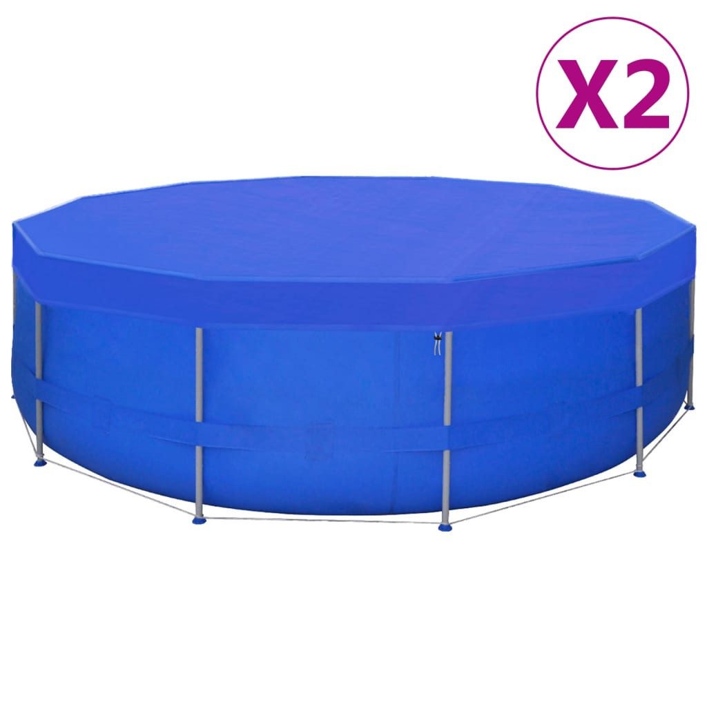 Pool-Abdeckplane Poolabdeckung Poolplane Abdeckplane Pool 2 Stk PE Rund 540 cm 90 g m²