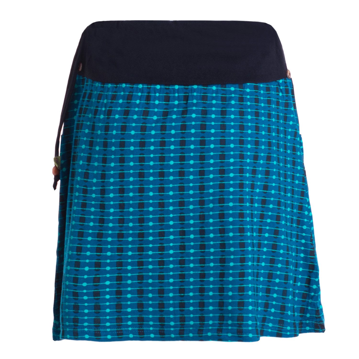 Vishes Minirock Damen Mini-Rock Baumwolle Punkte extrabreiter Bund mit Kordel-Zug Alternative Bekleidung, Ethno, Hippie, Retro Style