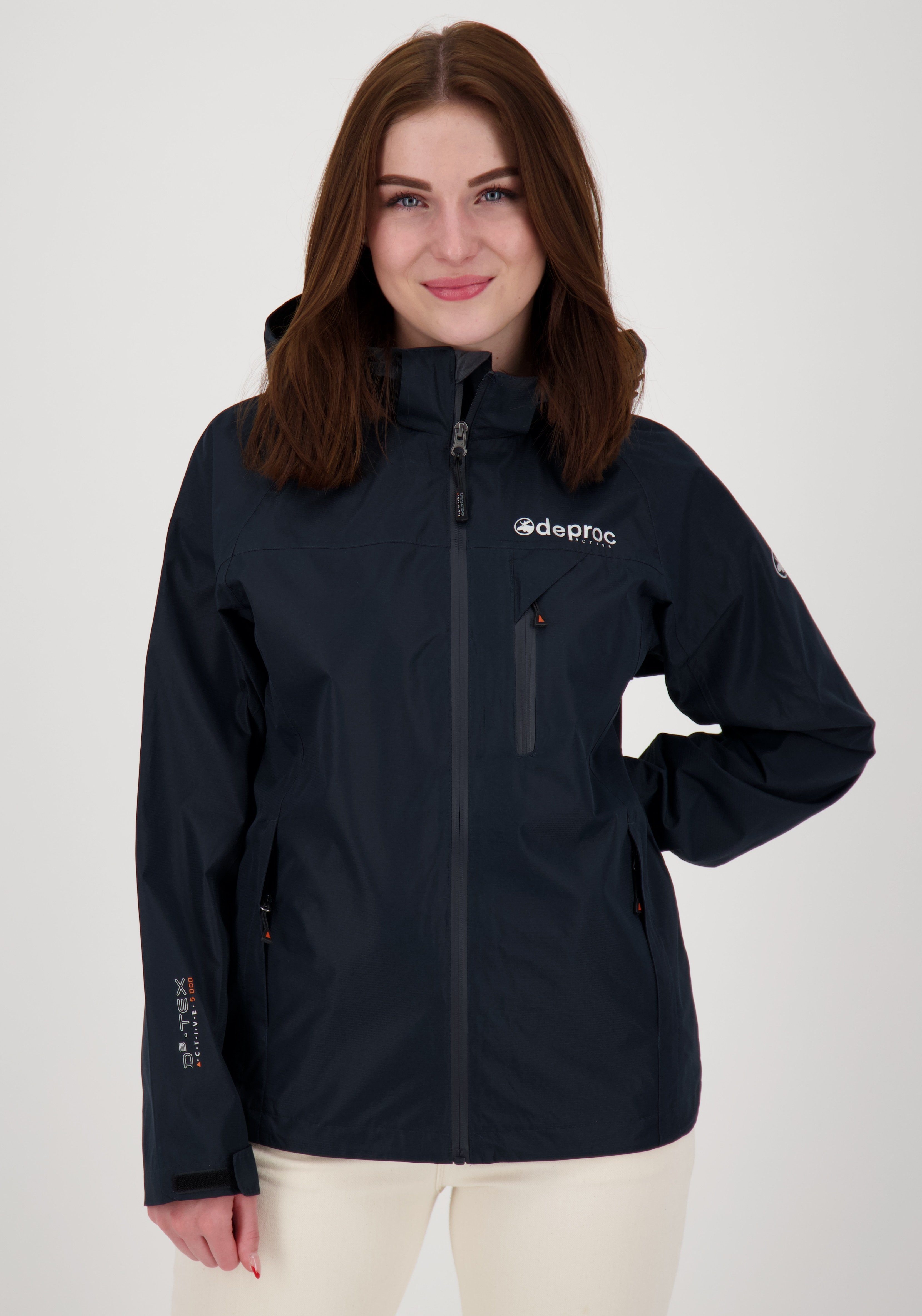 DEPROC Active Regenjacke DURELL NEW CS WOMEN auch in Großen Größen erhältlich, mit abnehmbarer Kapuze