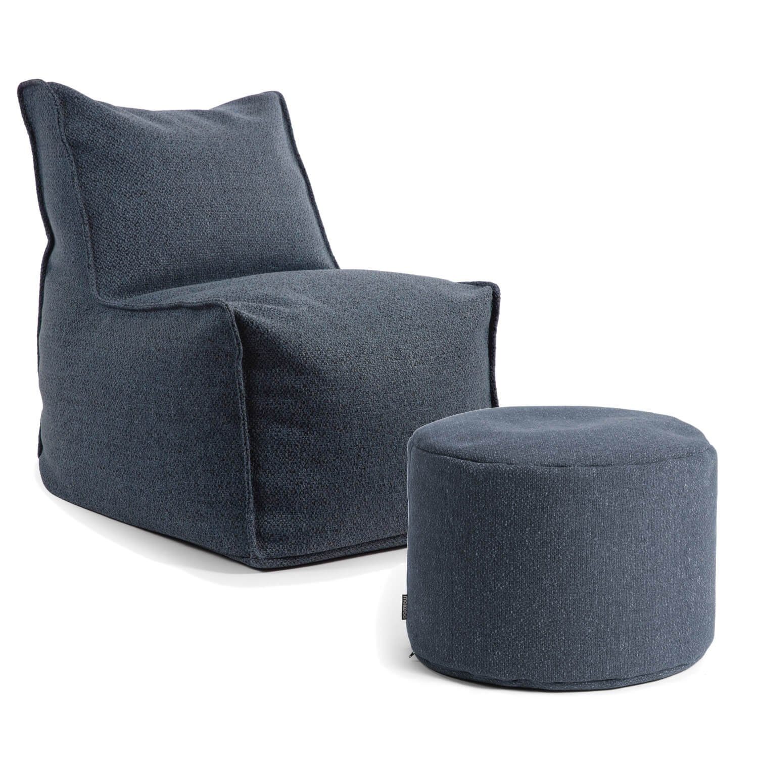 mokebo Sitzsack »Der Ruhepol«, Indoor Sessel mit Hocker, Bean Bag & Gaming- Stuhl in blau