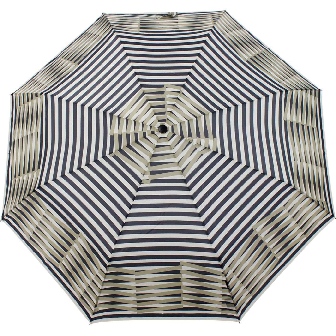 Knirps® Taschenregenschirm große, Viper, beige-blau Large der - Auf-Zu-Automatik UV-Schutz stabile Begleiter Duomatic