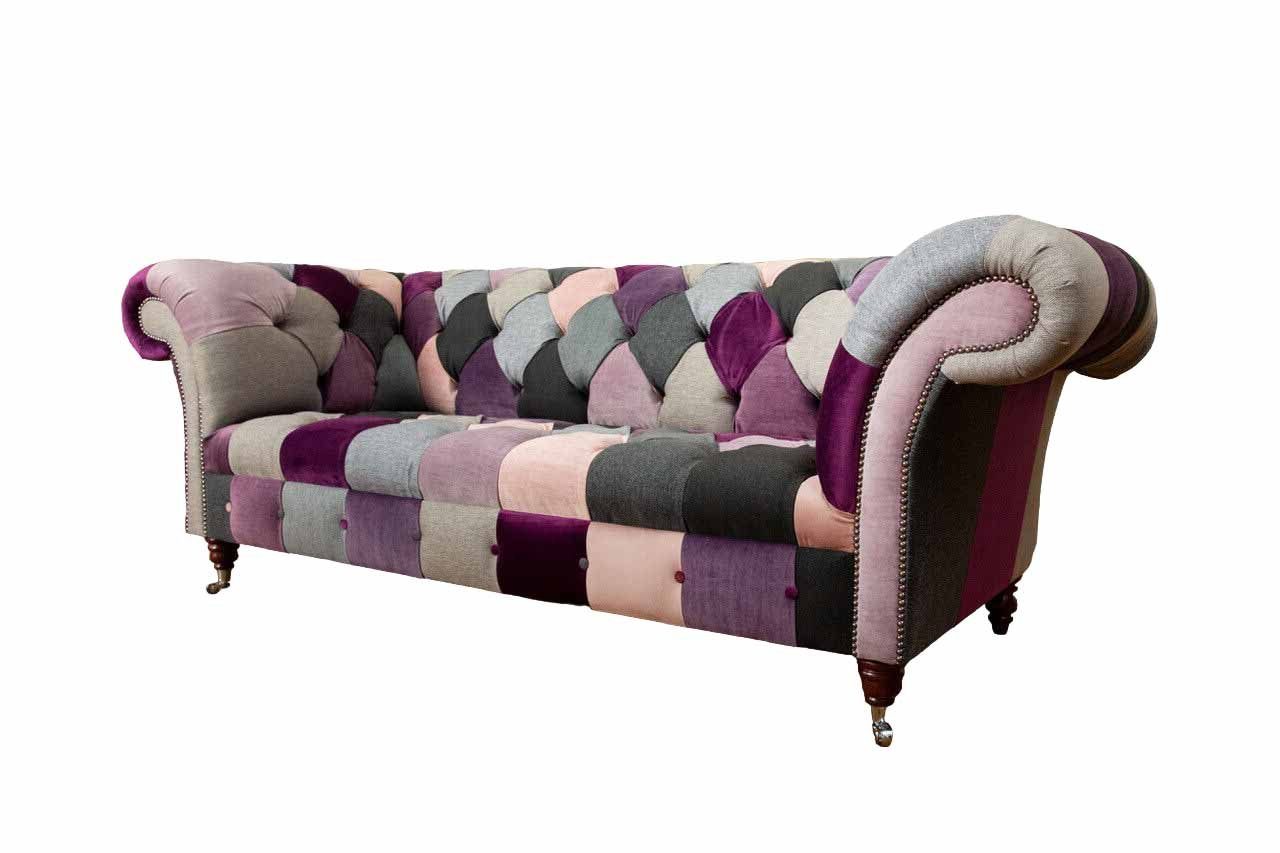 Textil Sofa Klassisch Wohnzimmer Design Sofas Chesterfield-Sofa, Chesterfield JVmoebel