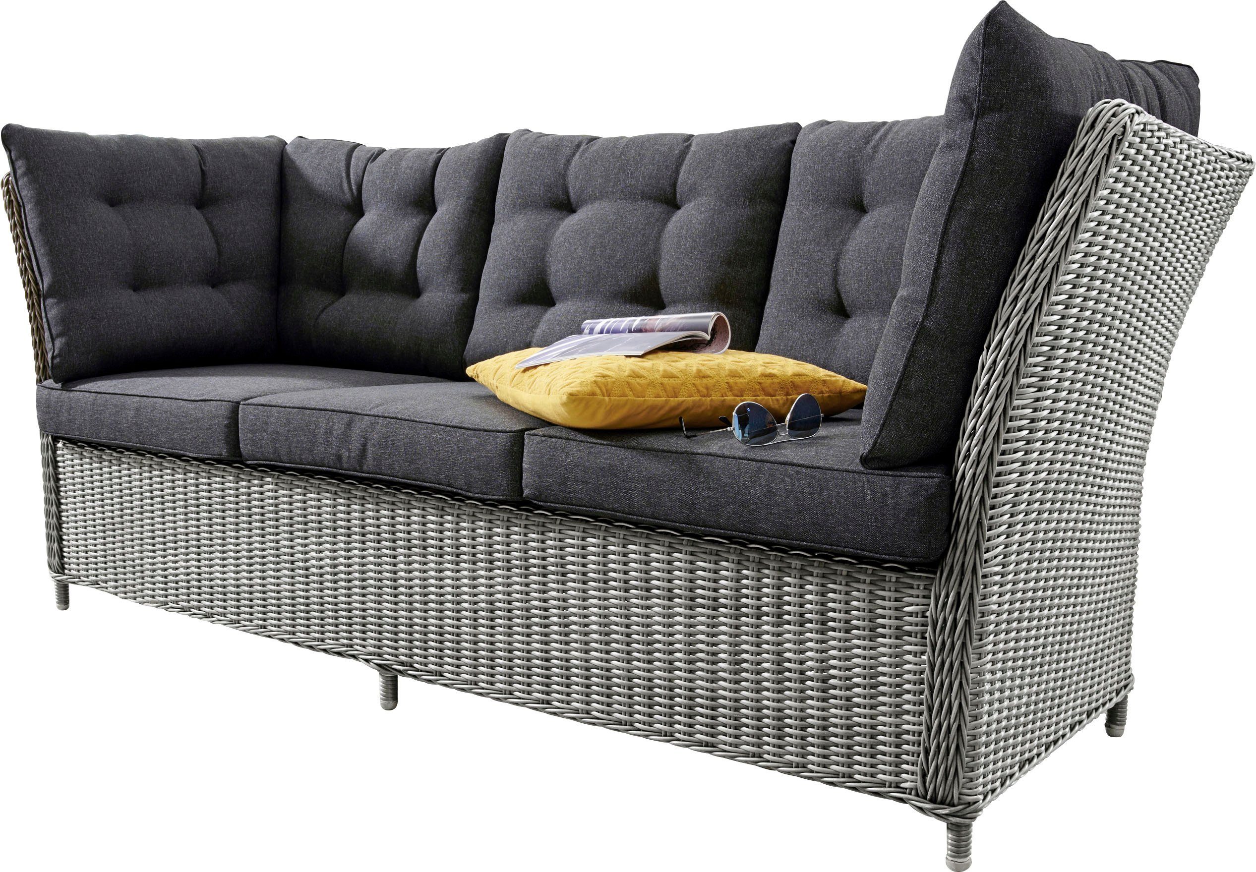 Destiny Loungesofa "PALMA", Aluminium, Polyrattan, 3er Bank, inkl. Auflagen günstig online kaufen