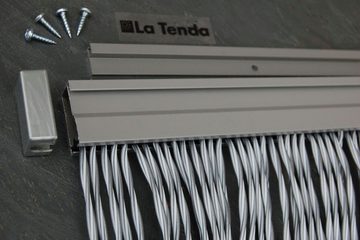 La Tenda Insektenschutz-Vorhang La Tenda PADOVA 1 XL Streifenvorhang grau, 120 x 230 cm, PVC - Länge und Breite individuell kürzbar