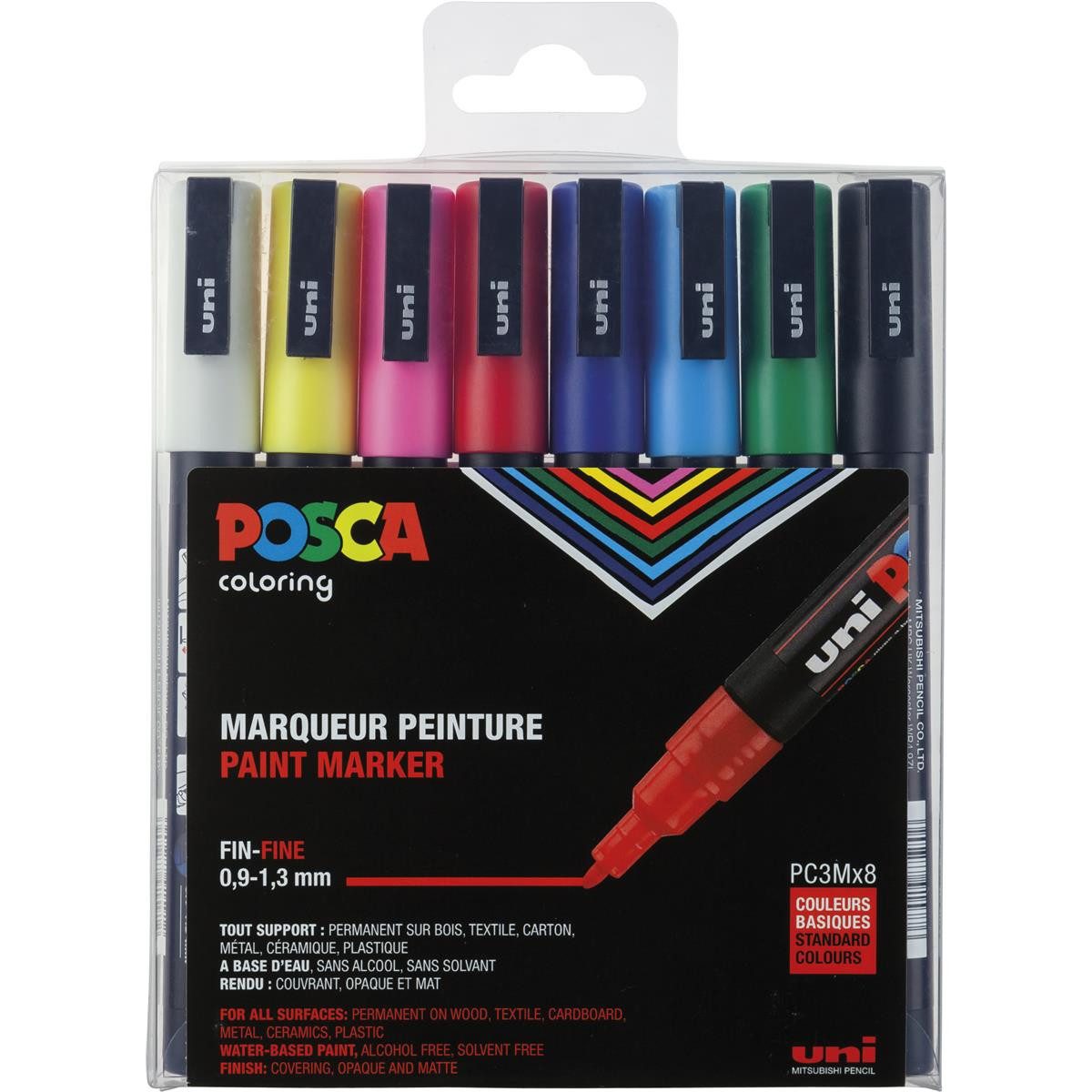 Lackmarker uni-ball POSCA PC-3M Marker - 8er Set