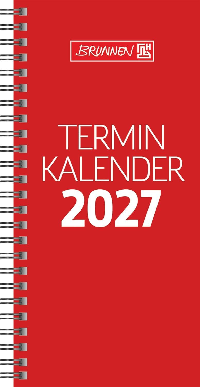 BRUNNEN Ringbuchkalender BRUNNEN Vormerkbuch Mod. 780 2027, 100×207 mm, Karton, rot