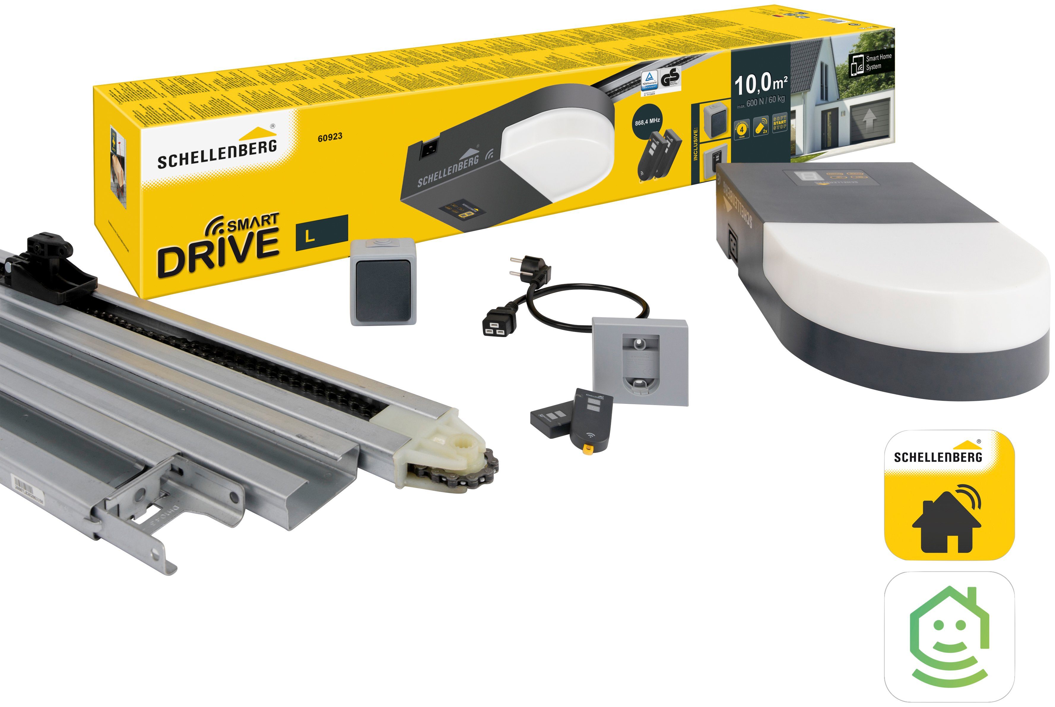 SCHELLENBERG Garagentorantrieb Smart Drive M, smarter Funk-Antrieb für Tore bis 8 m², (1-tlg), Torantriebe inkl. Zubehör