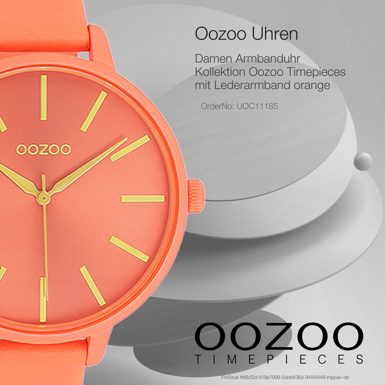 Timepieces Analog, Lederarmband, Damenuhr Quarzuhr Oozoo Fashion-Style Damen groß OOZOO 42mm) Armbanduhr rund, (ca.