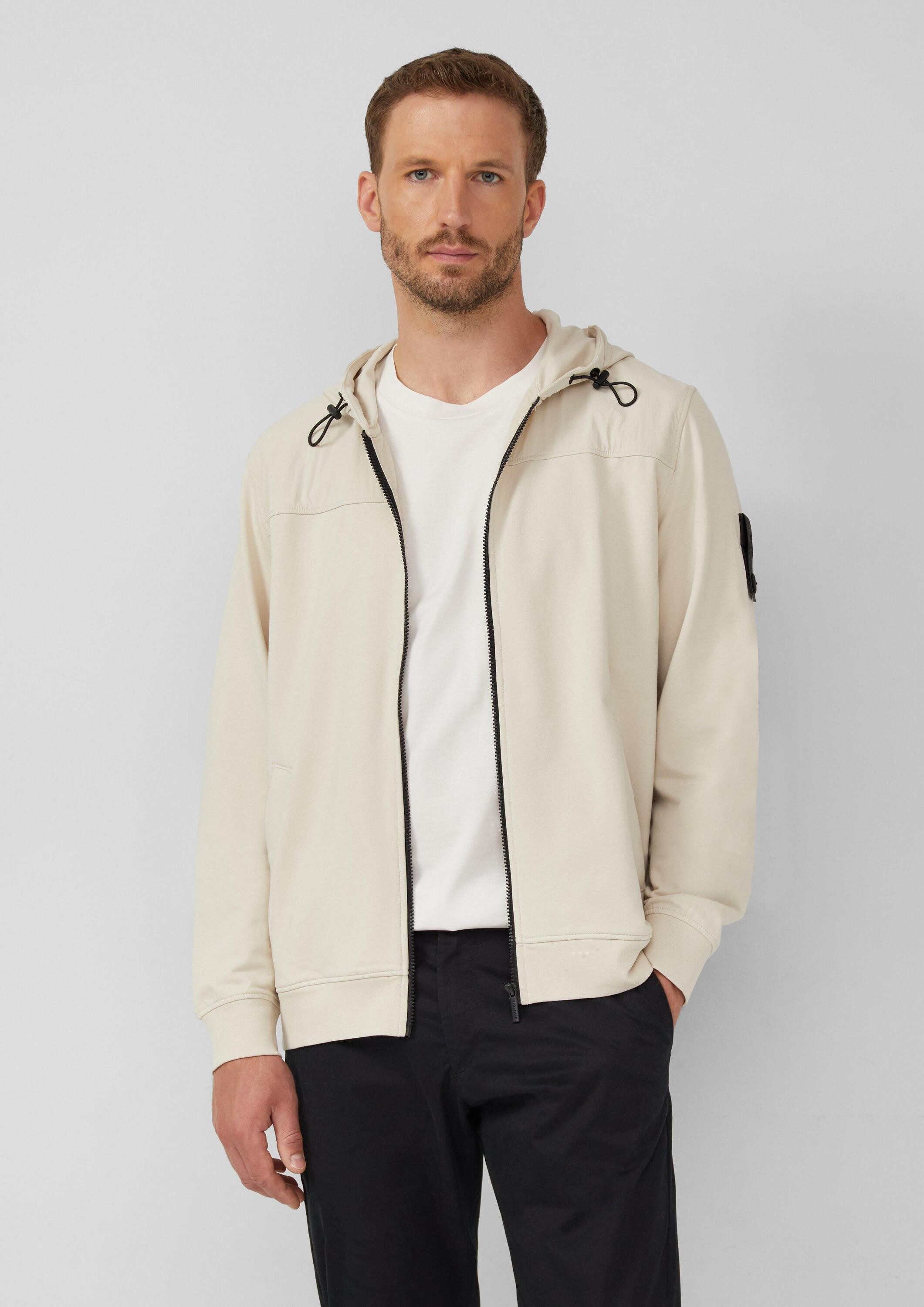 s.Oliver Sweatjacke Sweatshirt Jacke Sweatshirt-Jacke im Materialmix mit hochwertigen Details