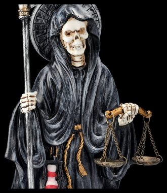 Figuren Shop GmbH Dekofigur Santa Muerte Figur mit Waage schwarz - magische Dekofigur Sensenmann