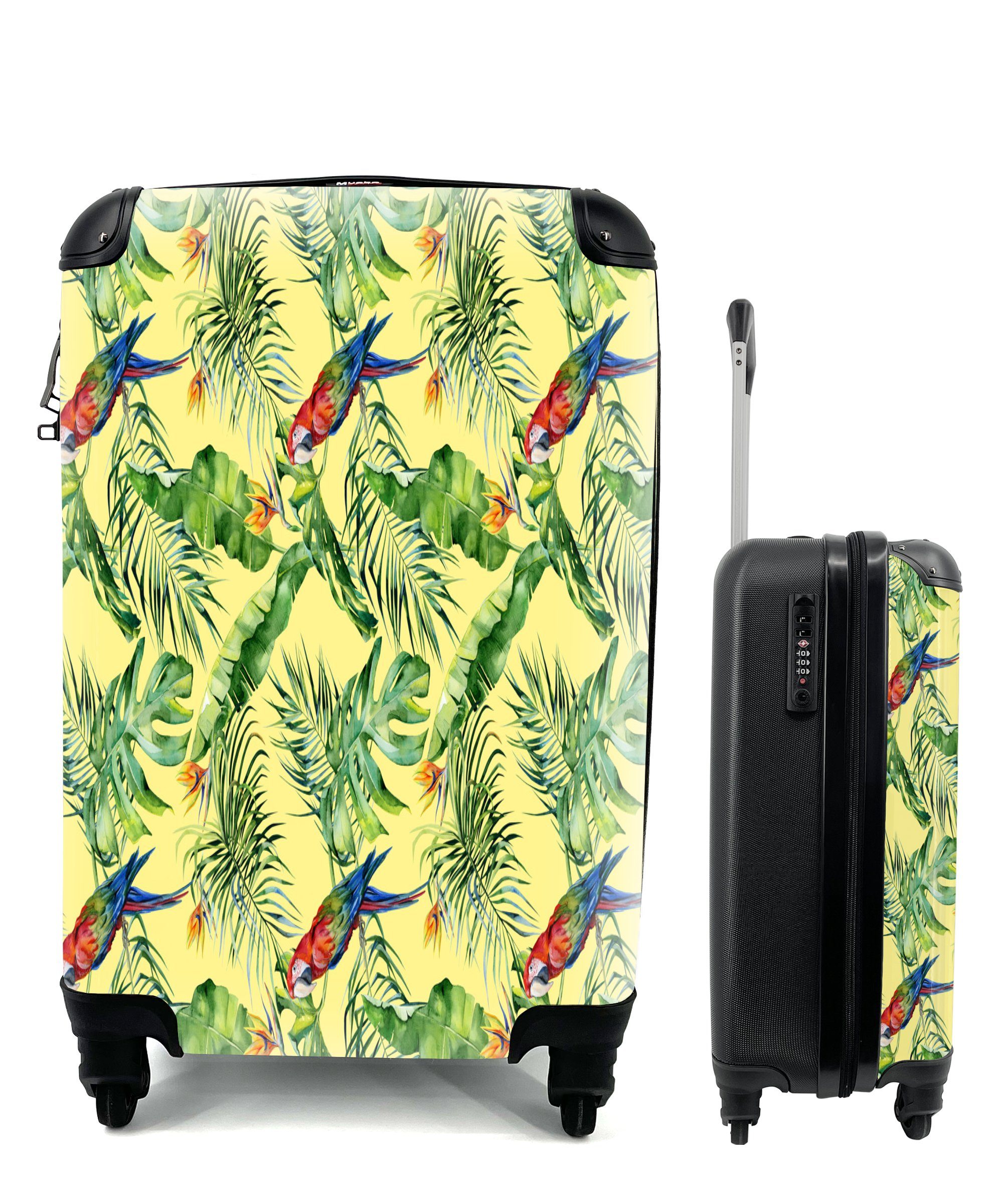 Vogel, 4 für MuchoWow Paradiesvogelpflanze Handgepäck Reisetasche Reisekoffer - Rollen, Handgepäckkoffer Blumen Ferien, Trolley, mit - rollen,