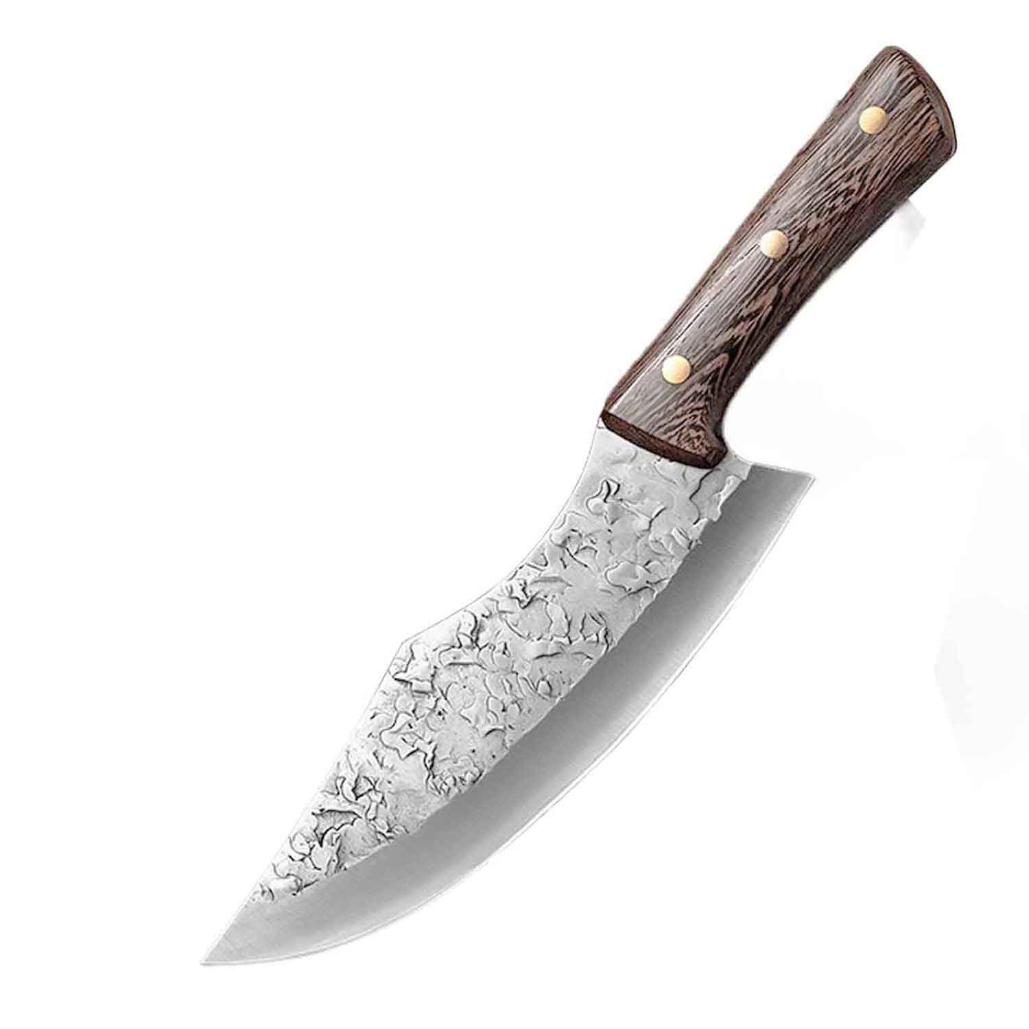 Muxel Asiamesser Kleines Hackmesser mit Hammerschlag – Klein, Kraftvoll, Unverzichtbar, gebogene extra scharfe Klinge