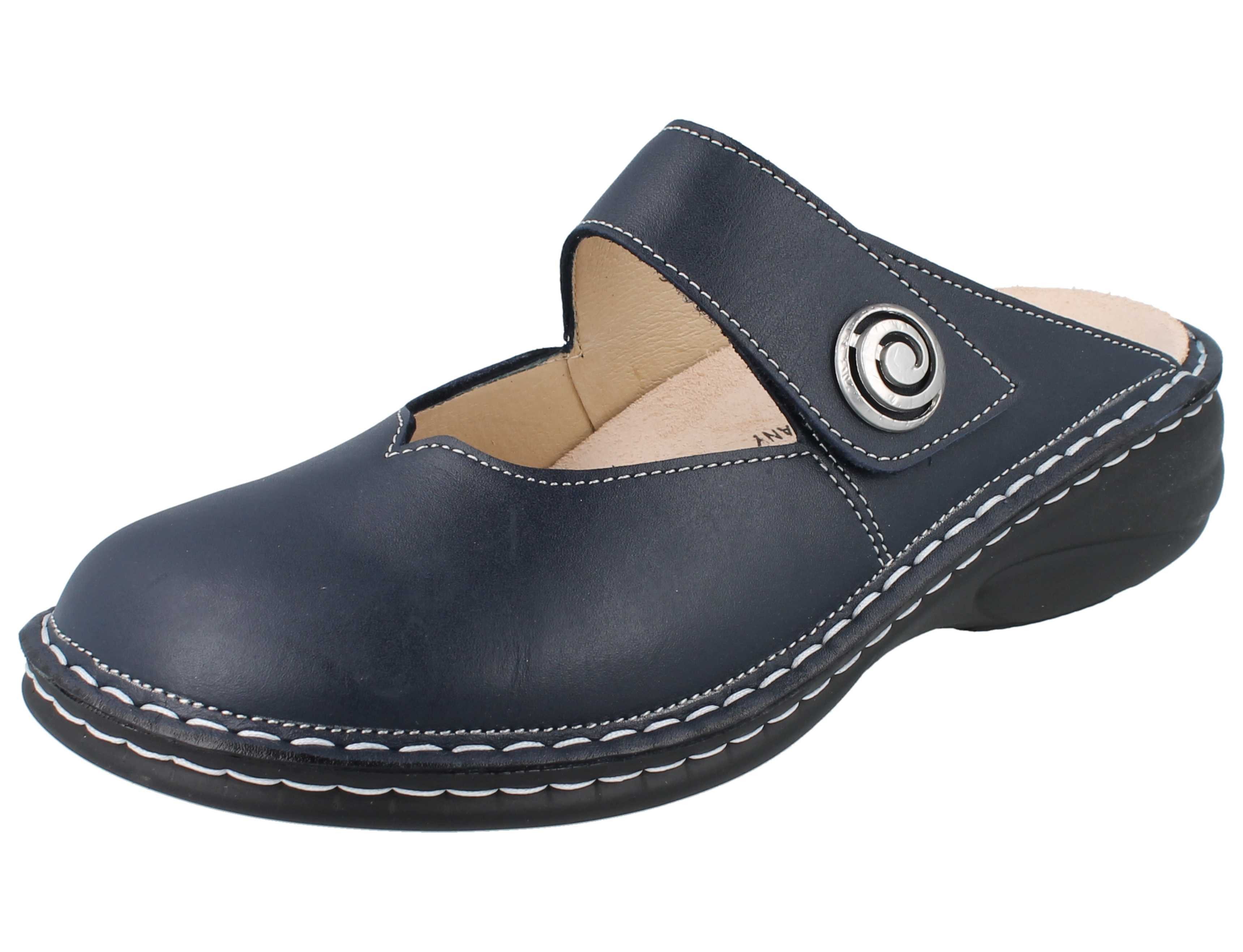 Finn Comfort FINN COMFORT Canaro Damen Clog atlantic blau Glattleder - Größe: 38 Clog Wechselfußbett