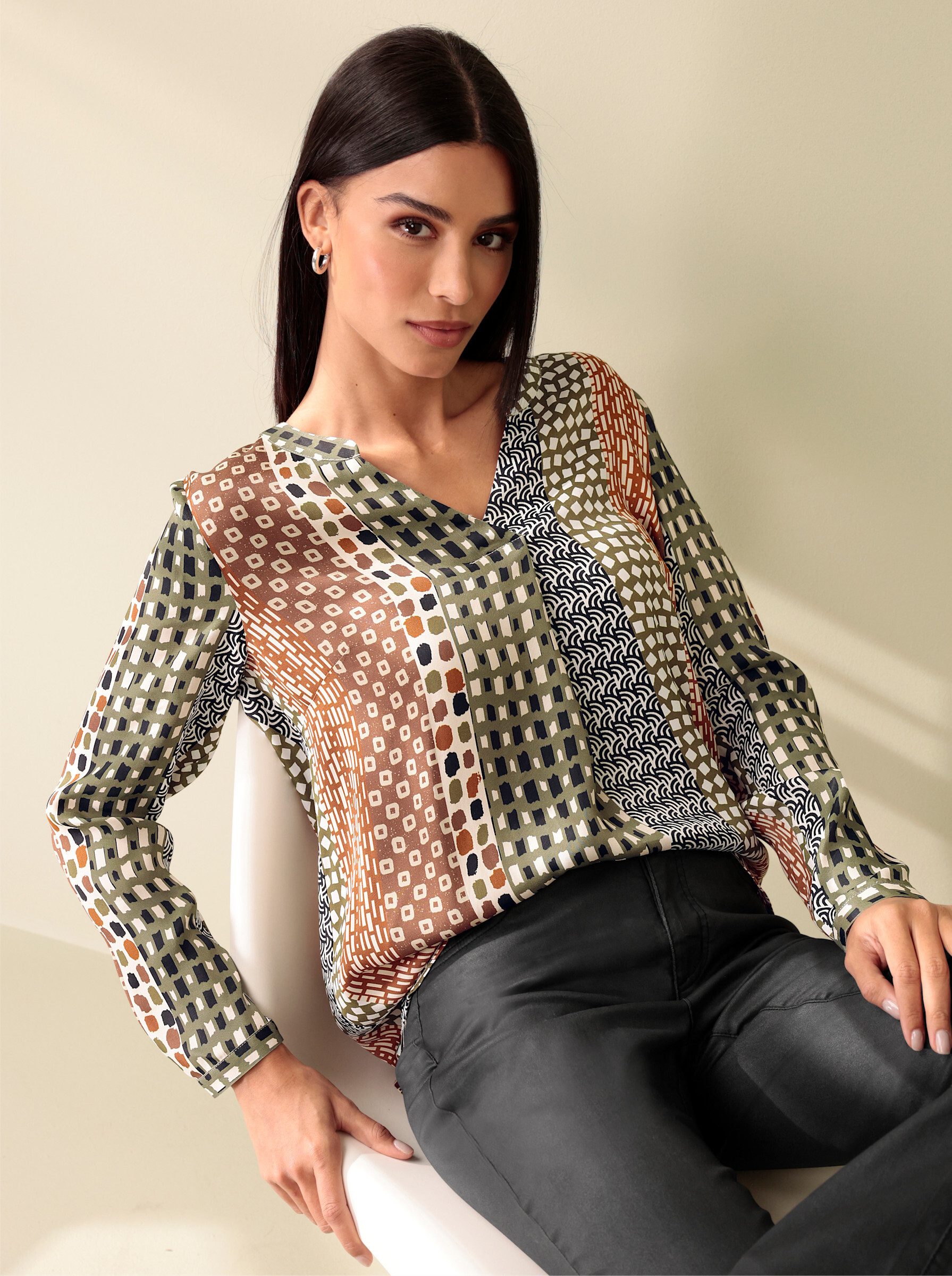 heine Klassische Bluse Druckbluse Langarm