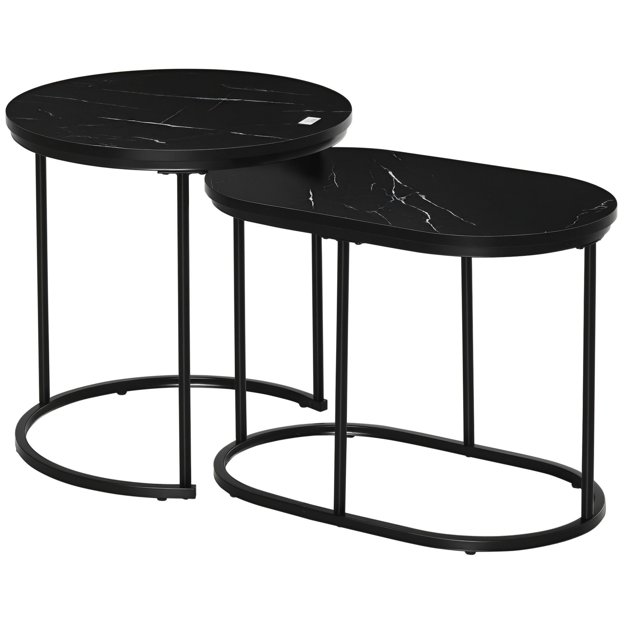 HOMCOM Couchtisch Beistelltisch in Marmoroptik, stapelbar, (Kaffeetisch-Set günstig online kaufen