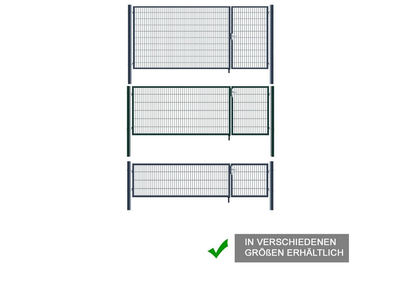 Thumbnail - Aileenstore Gartentor Border, Breite 350 cm, Höhe 80 cm, anpassbar, Anthrazit