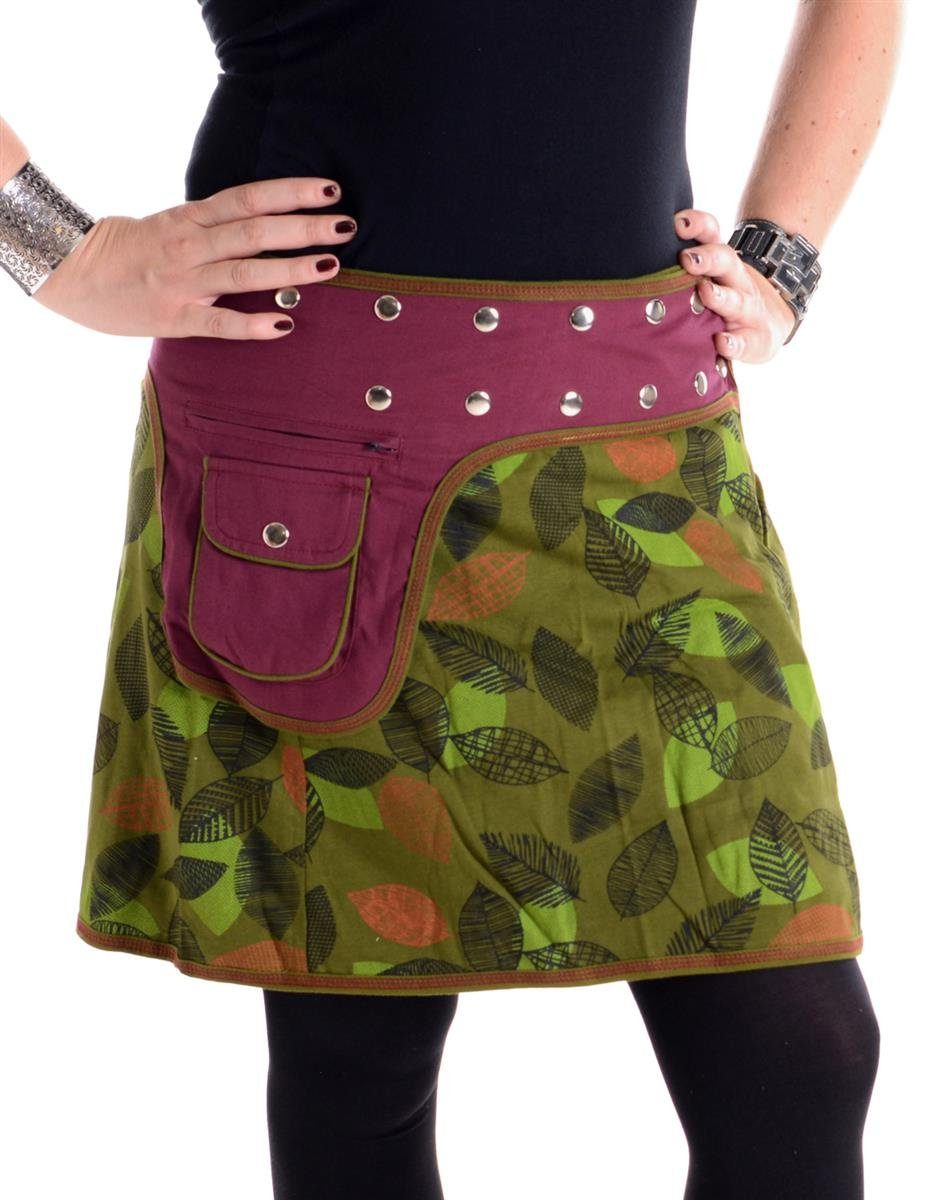 Vishes Minirock Mini Rock Bauchtasche verstellbar mit Druckknöpfen Cacheuer, Goa, Hippe, Festival Rock