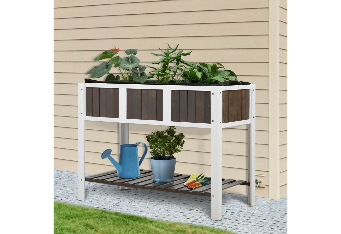 Outsunny Foliengewächshaus Hochbeet gra... Outsunny Foliengewächshaus Hochbeet gra...