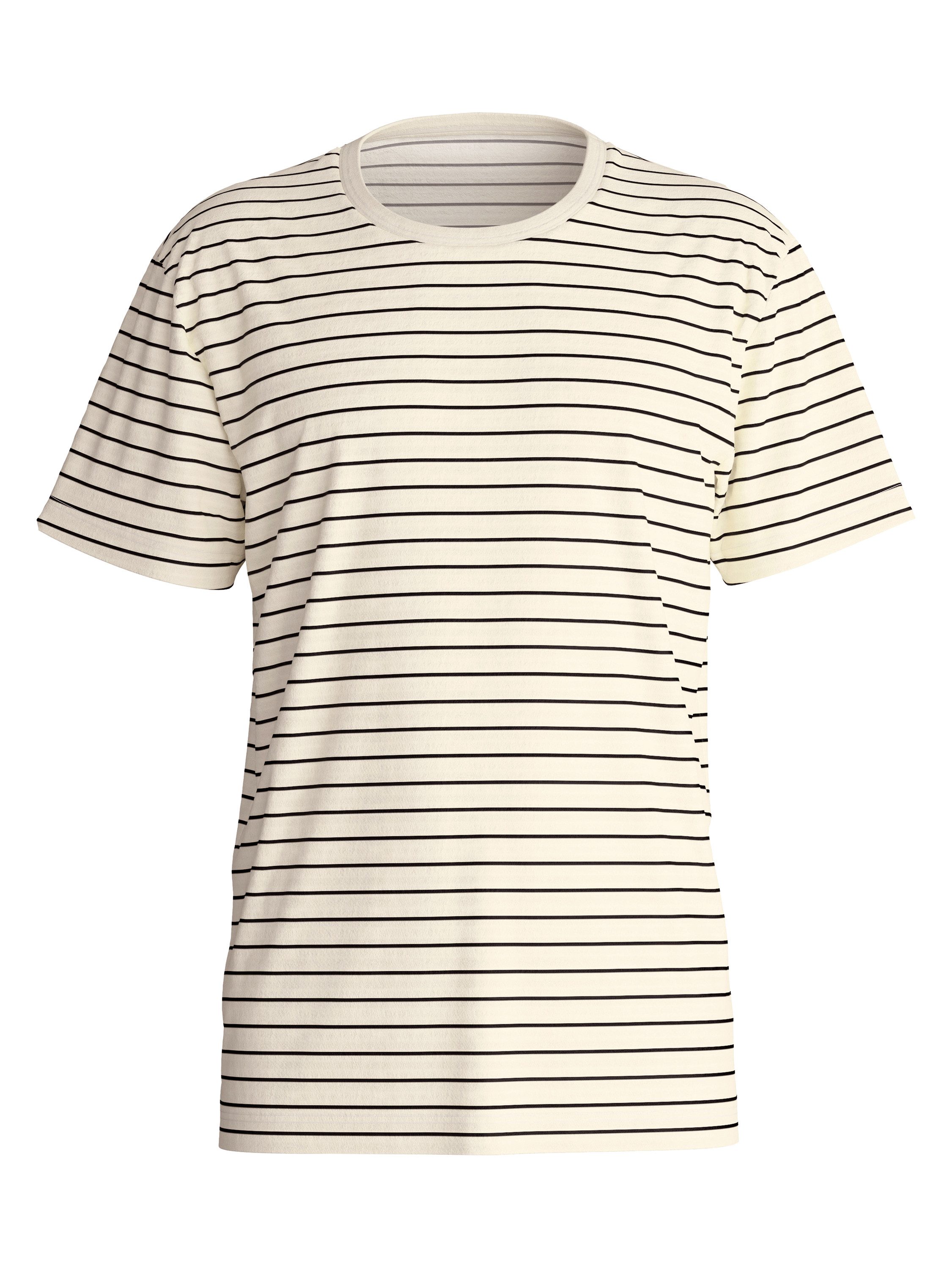 CALIDA Kurzarmshirt RMX Lounge Lecce Herren (1-tlg) weich und mit zeitlosem Streifenlook