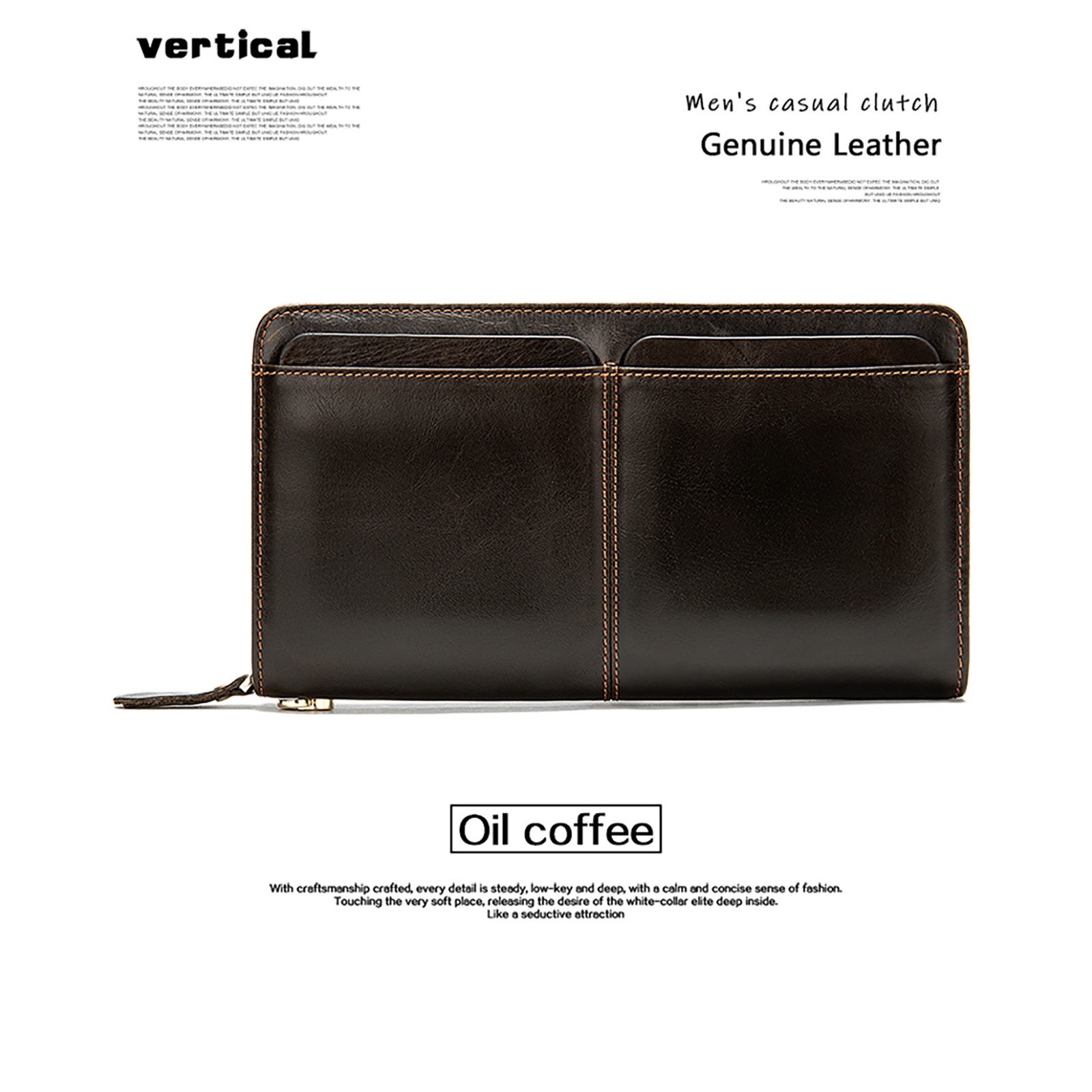 YUBRO-STUDIO Clutch Herren Geldbörse Echtleder Kartenhalter günstig online kaufen