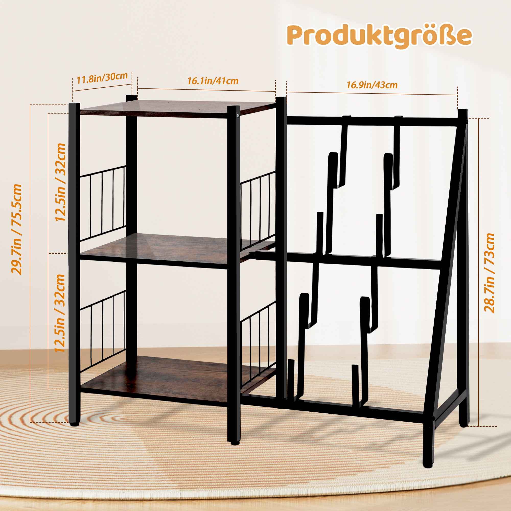 BBG CD-Regal Multifunktionales 4-stöckiges Schallplattenregal aus Holz und günstig online kaufen