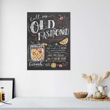 Posterlounge Poster Lily & Val, Old Fashioned Rezept (Englisch), Küche Illustration