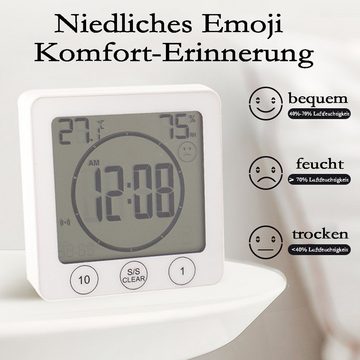 Welikera Raumthermometer Digitales Innenraum-Thermo-Hygrometer für Badezimmer, 1-tlg.